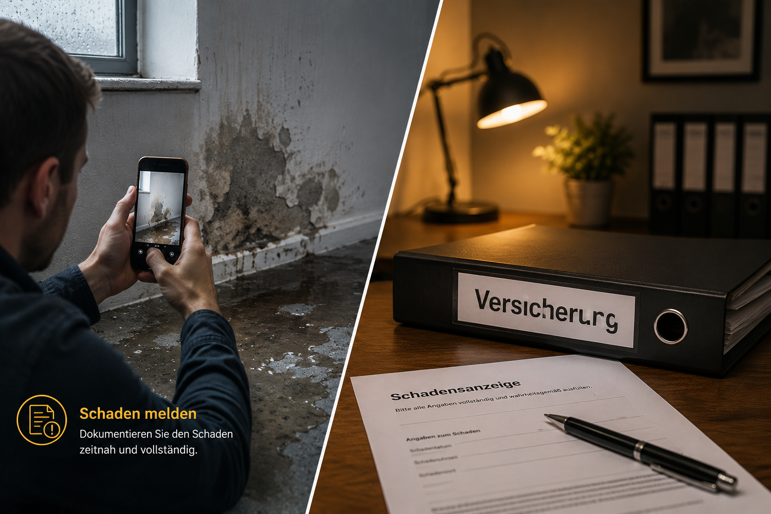 Wasserschaden Dokumentation: Welche Unterlagen brauche ich?
