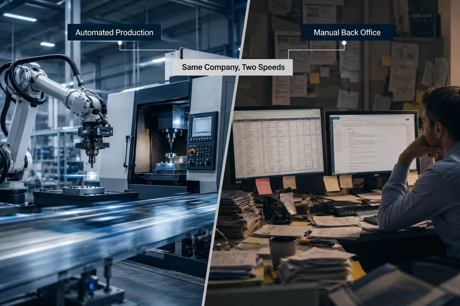 Click to regenerate this image The Factory Floor Has Changed. The Office Often Hasn't.