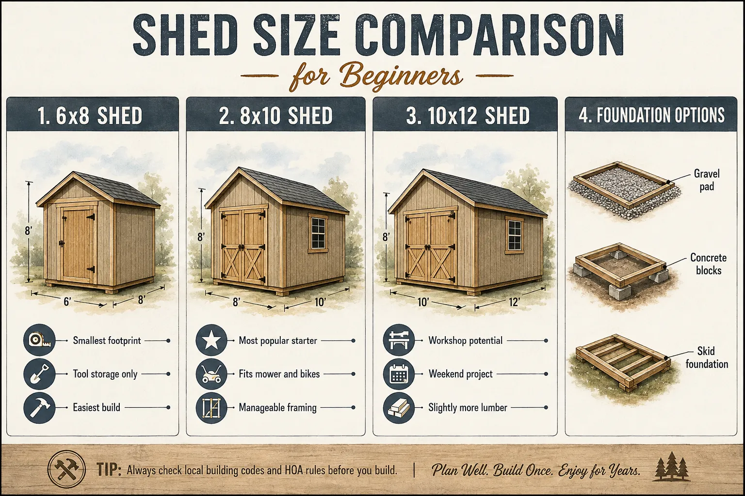 Simple Shed Plans: 8x10 vs 10x12, Which Is Easier