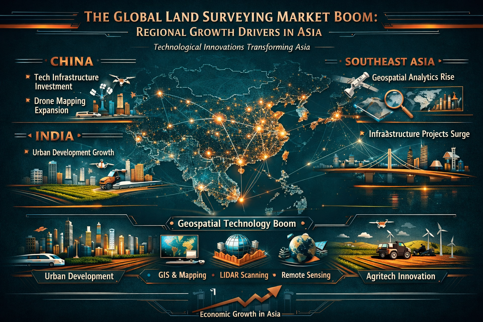 Detailed visual exploration of 'The Global Land Surveying Market Boom: Regional Growth Drivers in Asia', featuring a dynamic landscape-orien