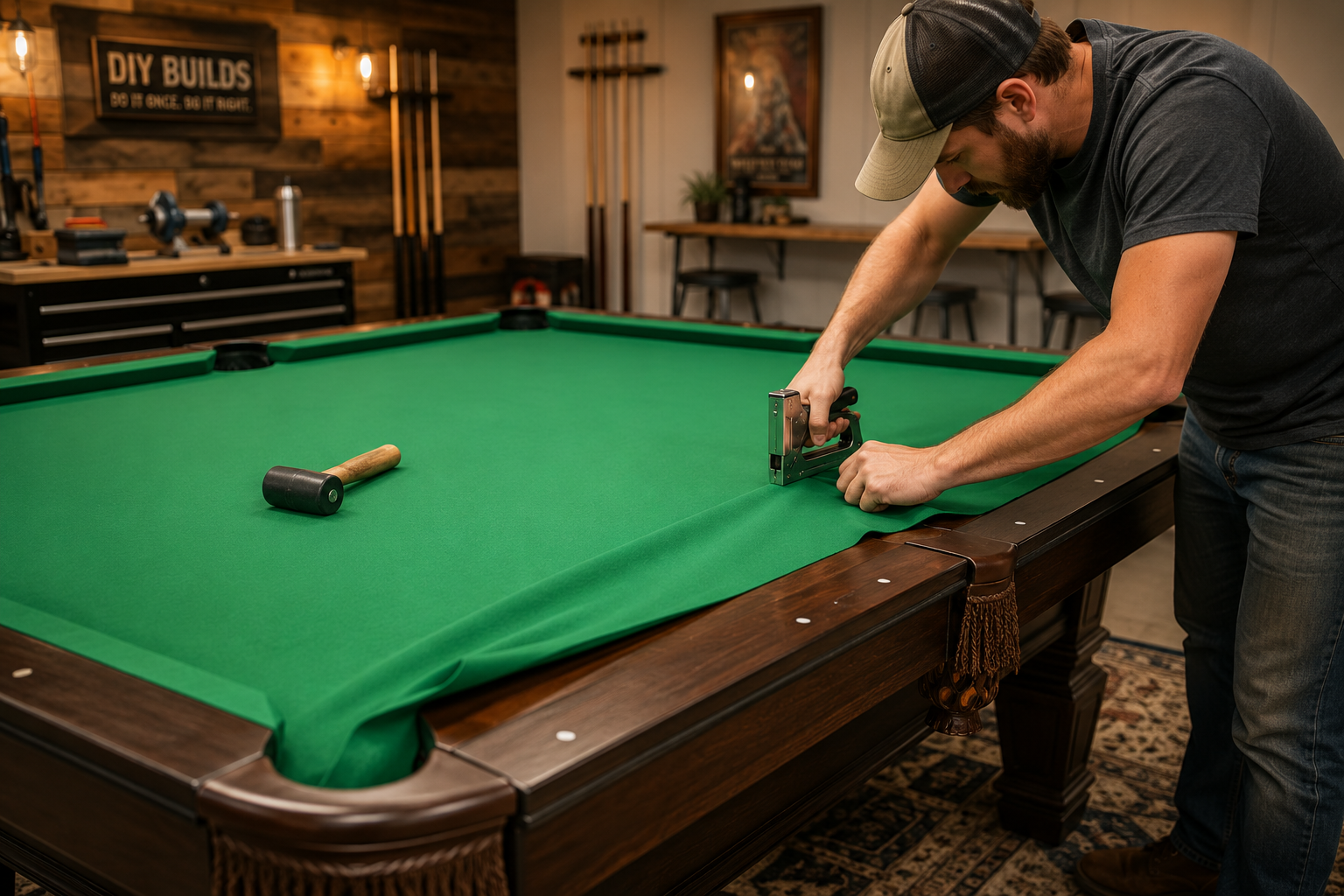 Main Playing Surface Felt Installation