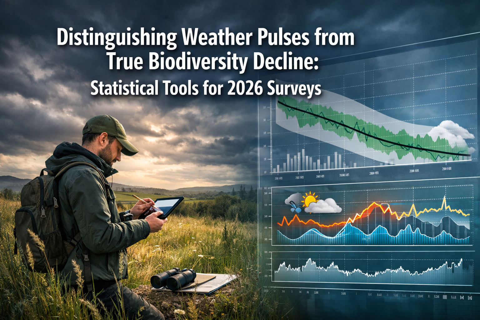 Professional () hero image with 'Distinguishing Weather Pulses from True Biodiversity Decline: Statistical Tools for 2026
