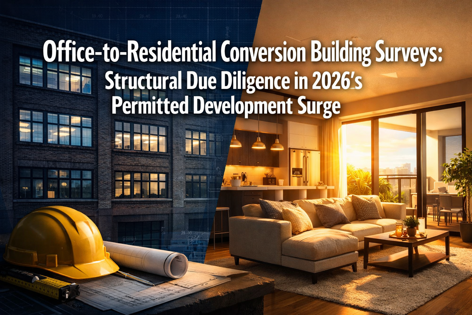 Professional () hero image featuring 'Office-to-Residential Conversion Building Surveys: Structural Due Diligence in 2026's