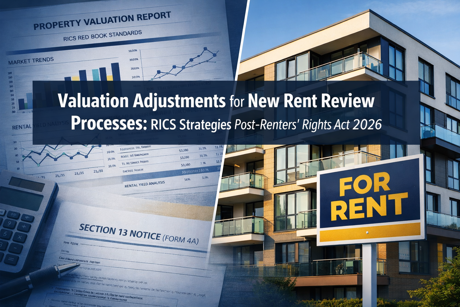 Professional () hero image featuring 'Valuation Adjustments for New Rent Review Processes: RICS Strategies Post-Renters'