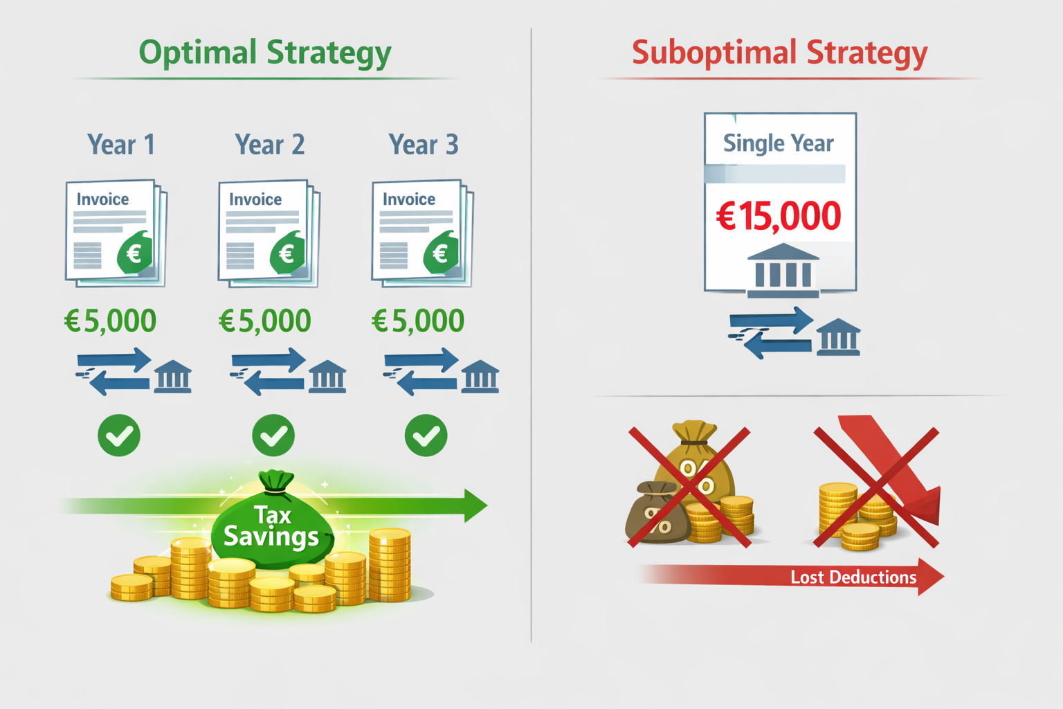 avoid years or dates on the images. avoid text on the images. create images without text. Landscape format (1536x1024) split-screen comparis