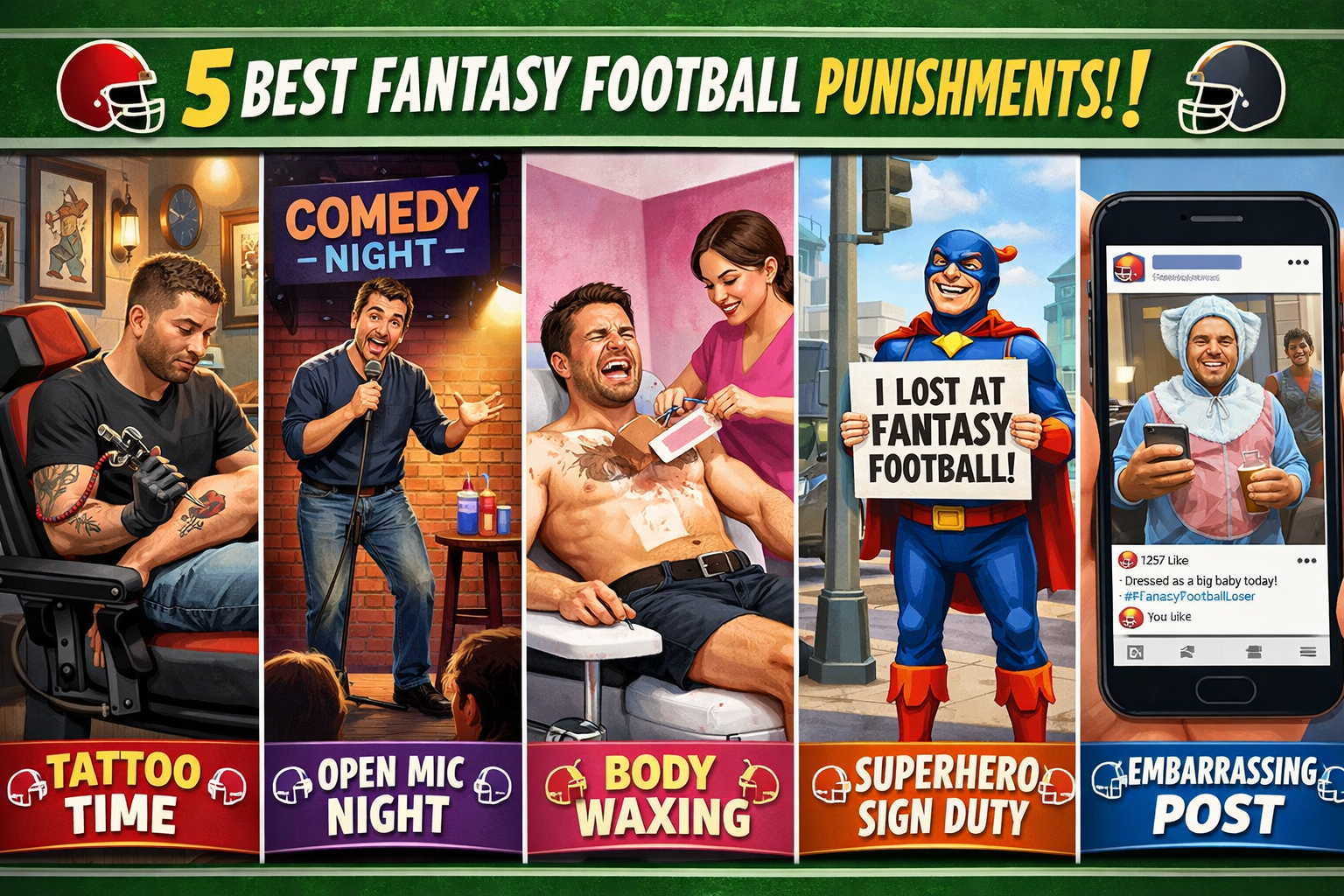 Fantasy football loser at Waffle House in humiliating costume
