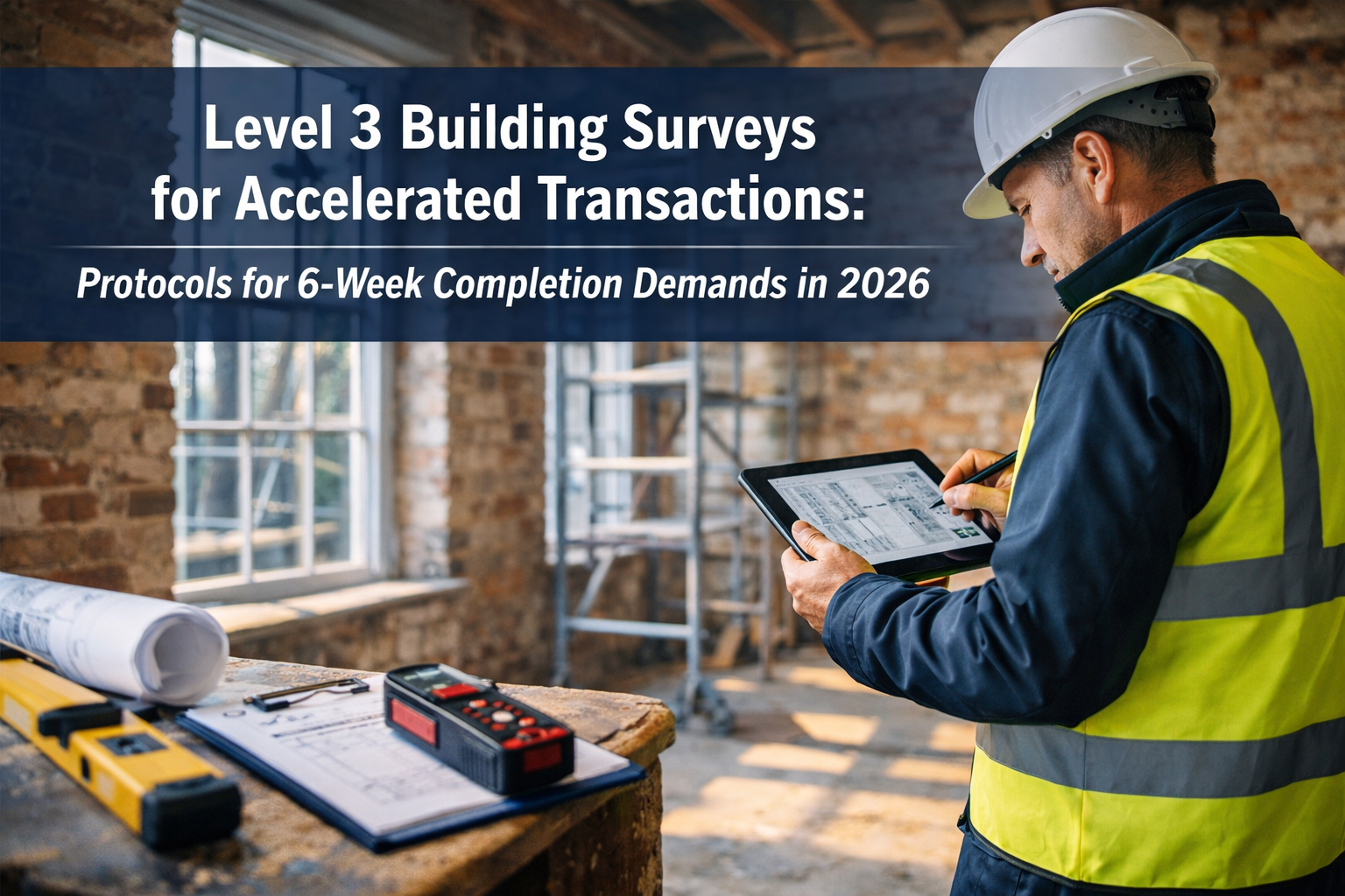 Professional () hero image with 'Level 3 Building Surveys for Accelerated Transactions: Protocols for 6-Week Completion