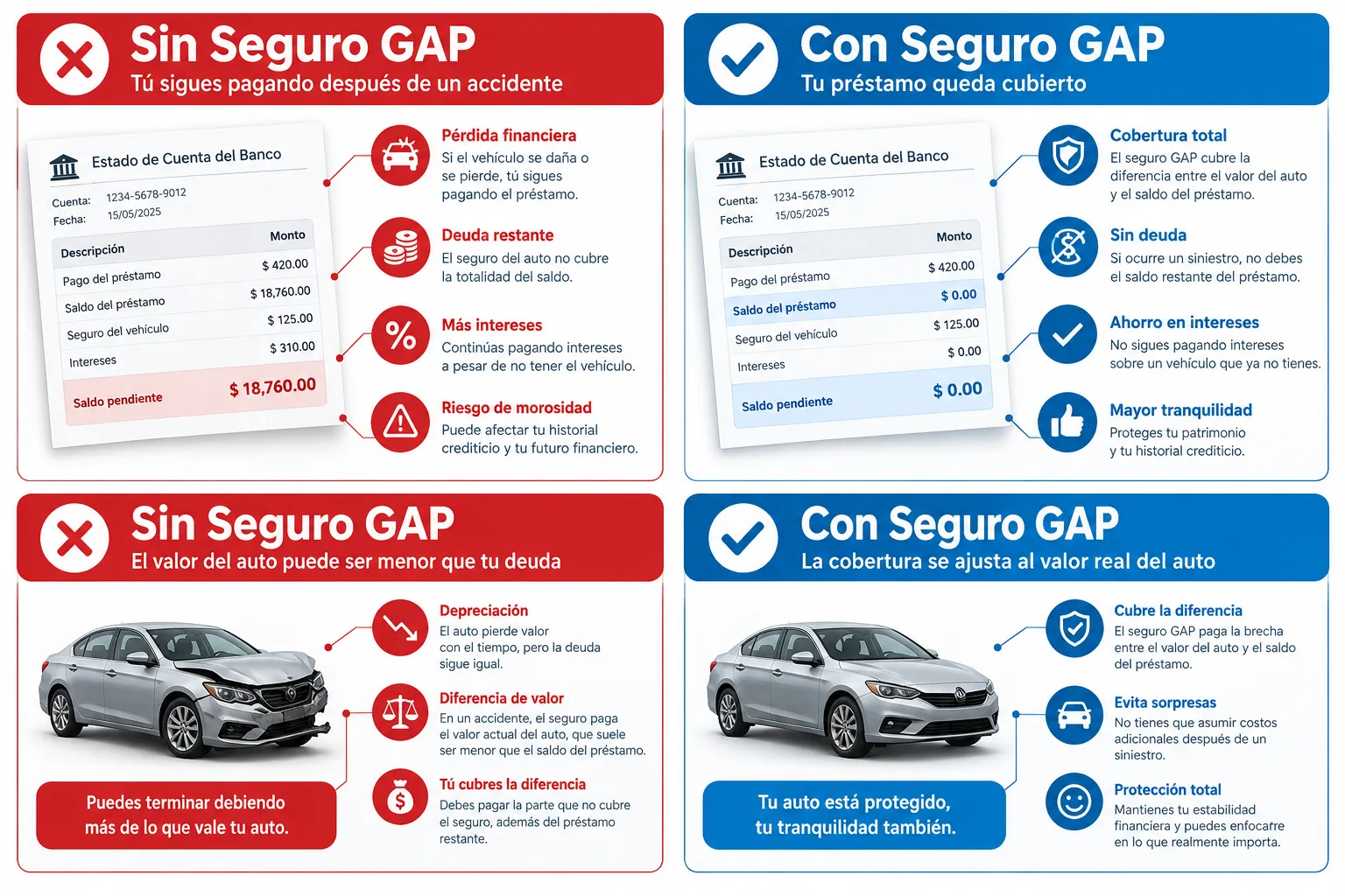 Seguro GAP: Tu protección principal si chocas un auto nuevo