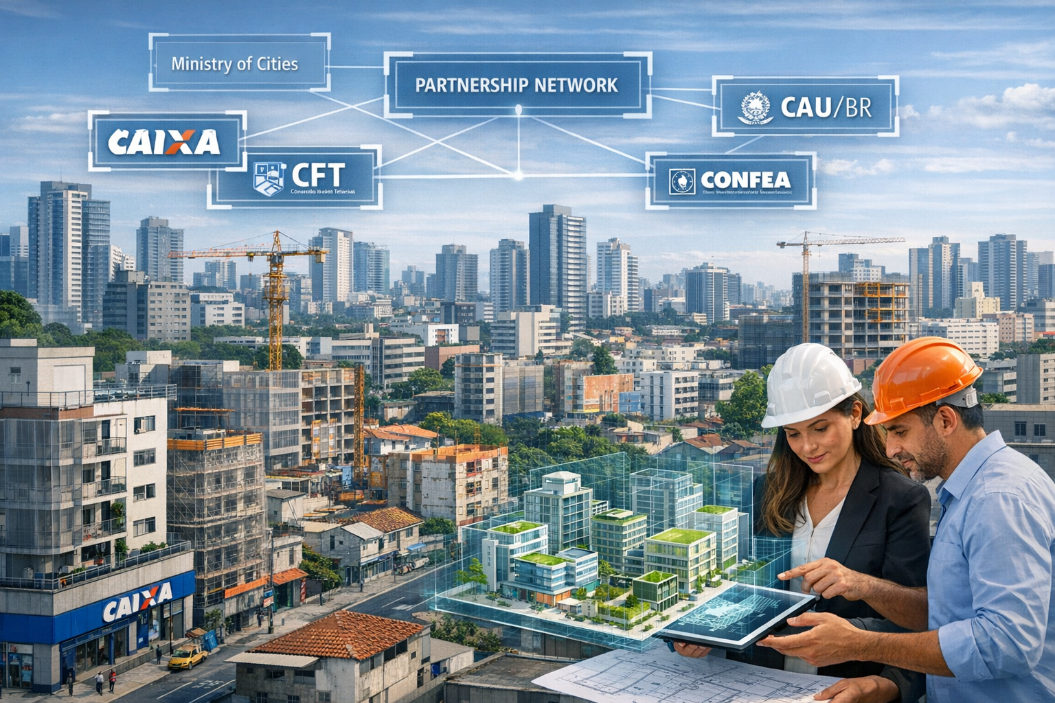 () modern Brazilian cityscape showing strategic urban infill development opportunities with architectural . Foreground