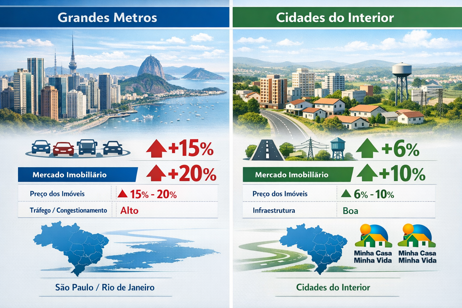 () detailed infographic showing comparative data visualization with split-screen composition: left side displays major metro