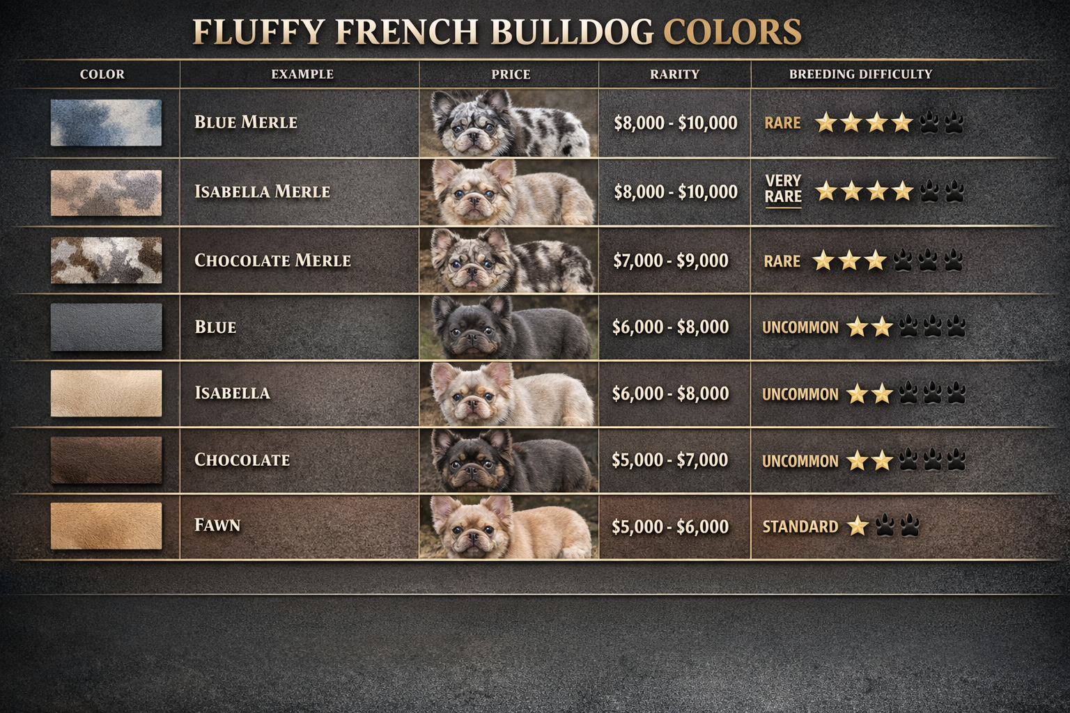 Fluffy Chart Blue Merle Fluffy Frenchie Guide 2026: Colors, Prices & Car