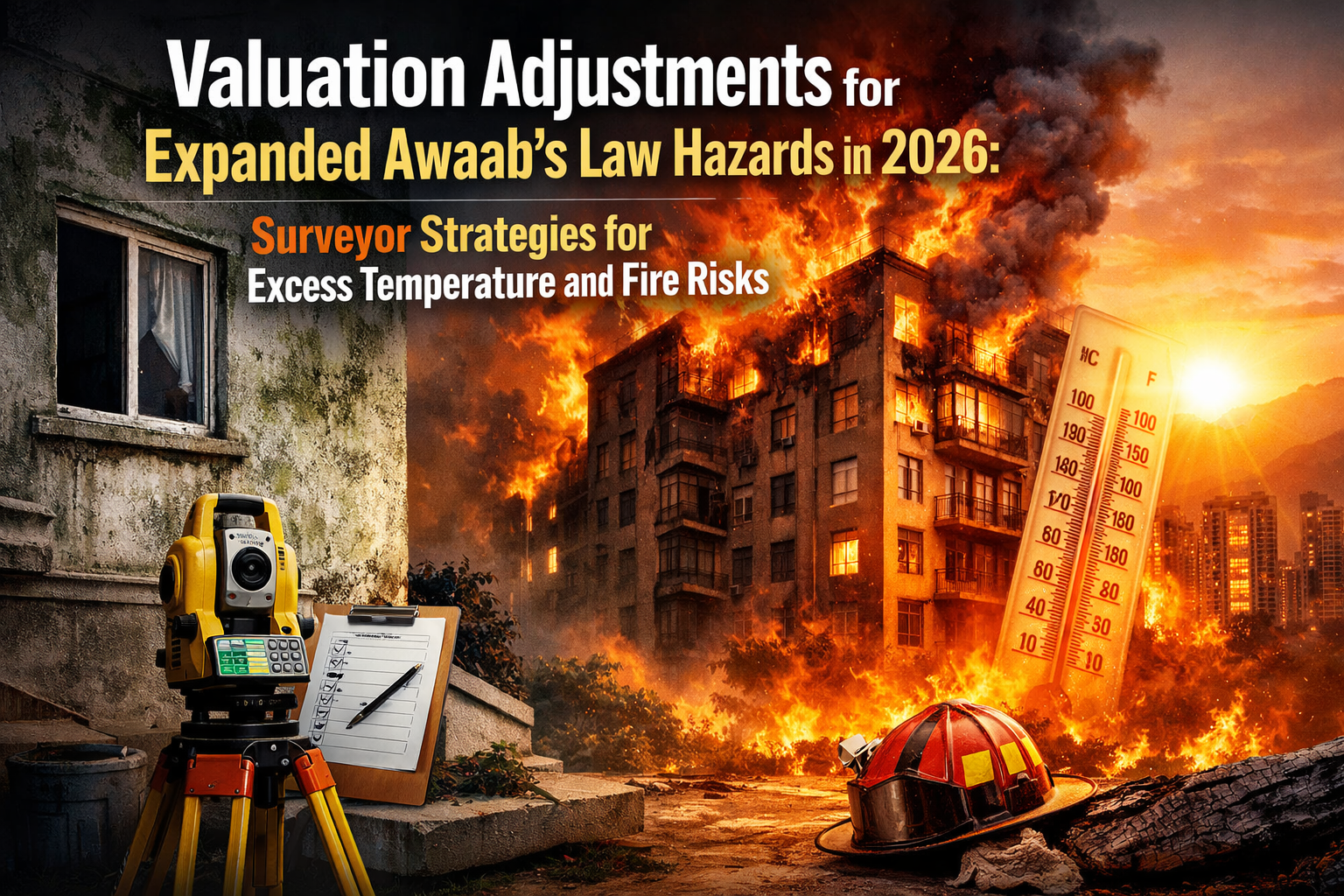 Professional landscape hero image () with : "Valuation Adjustments for Expanded Awaab's Law Hazards in 2026: Surveyor
