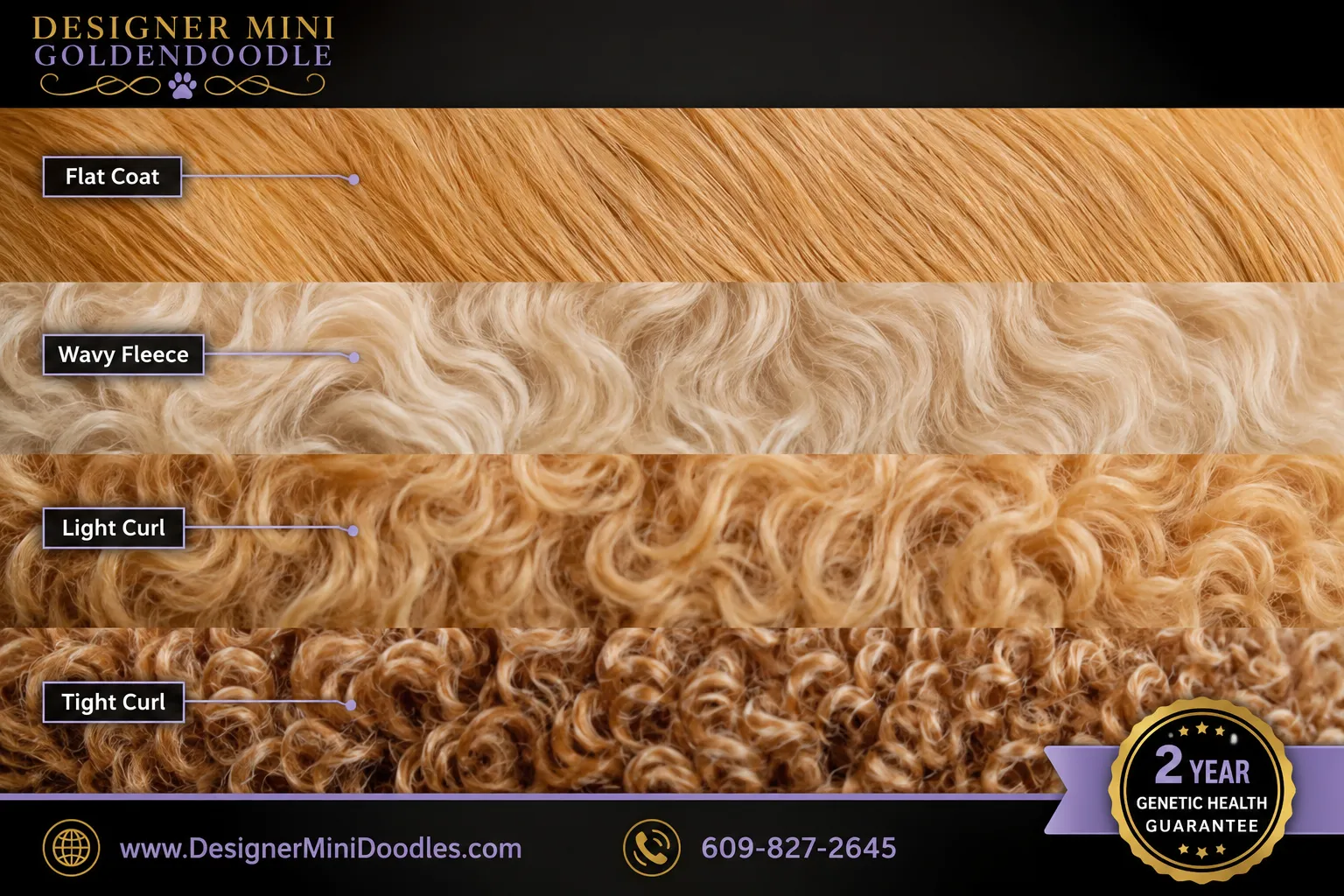 Mini Goldendoodle Brandon Available Puppies and Coat Types