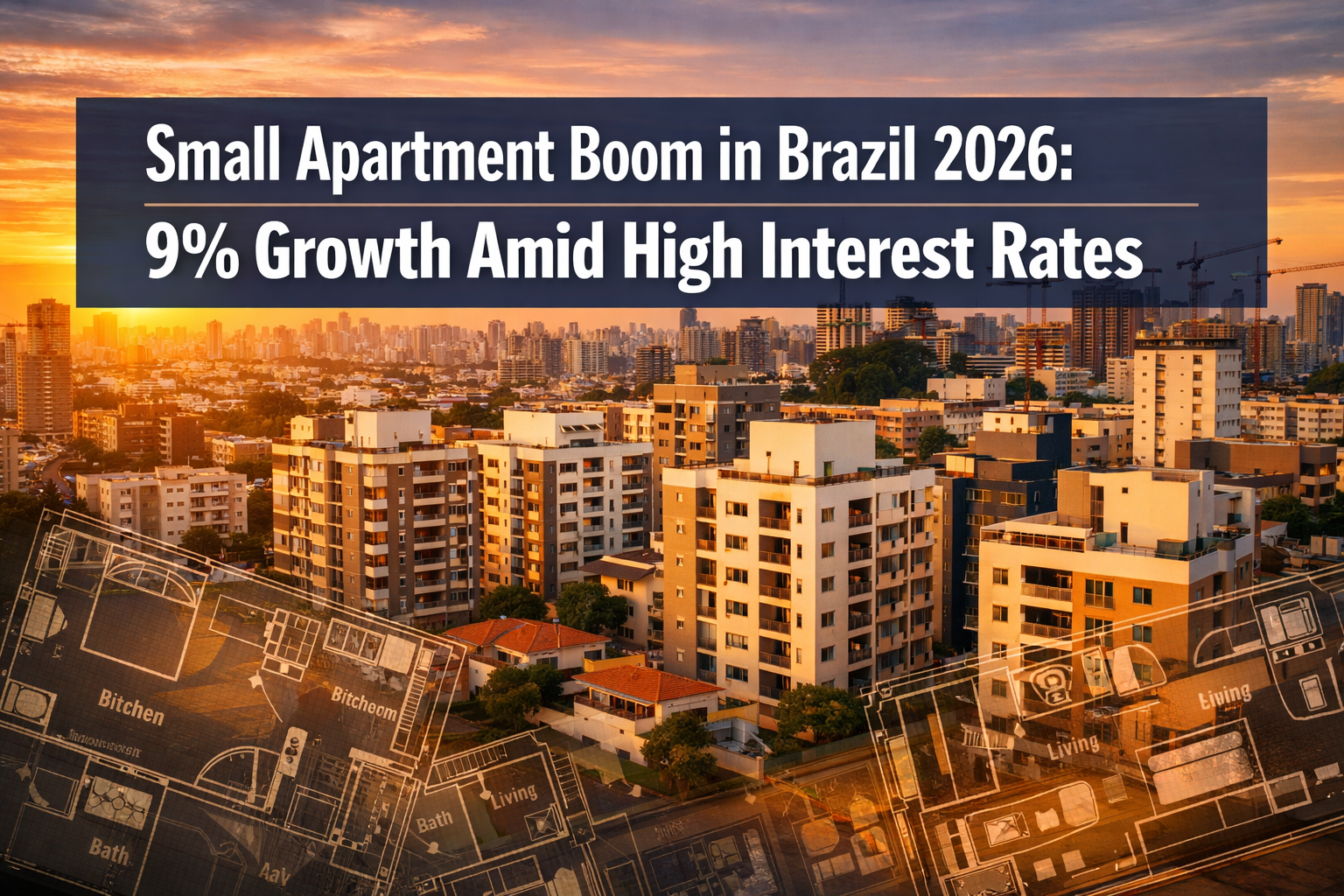 Professional () hero image featuring 'Small Apartment Boom in Brazil 2026: 9% Growth Amid High Interest Rates' in extra