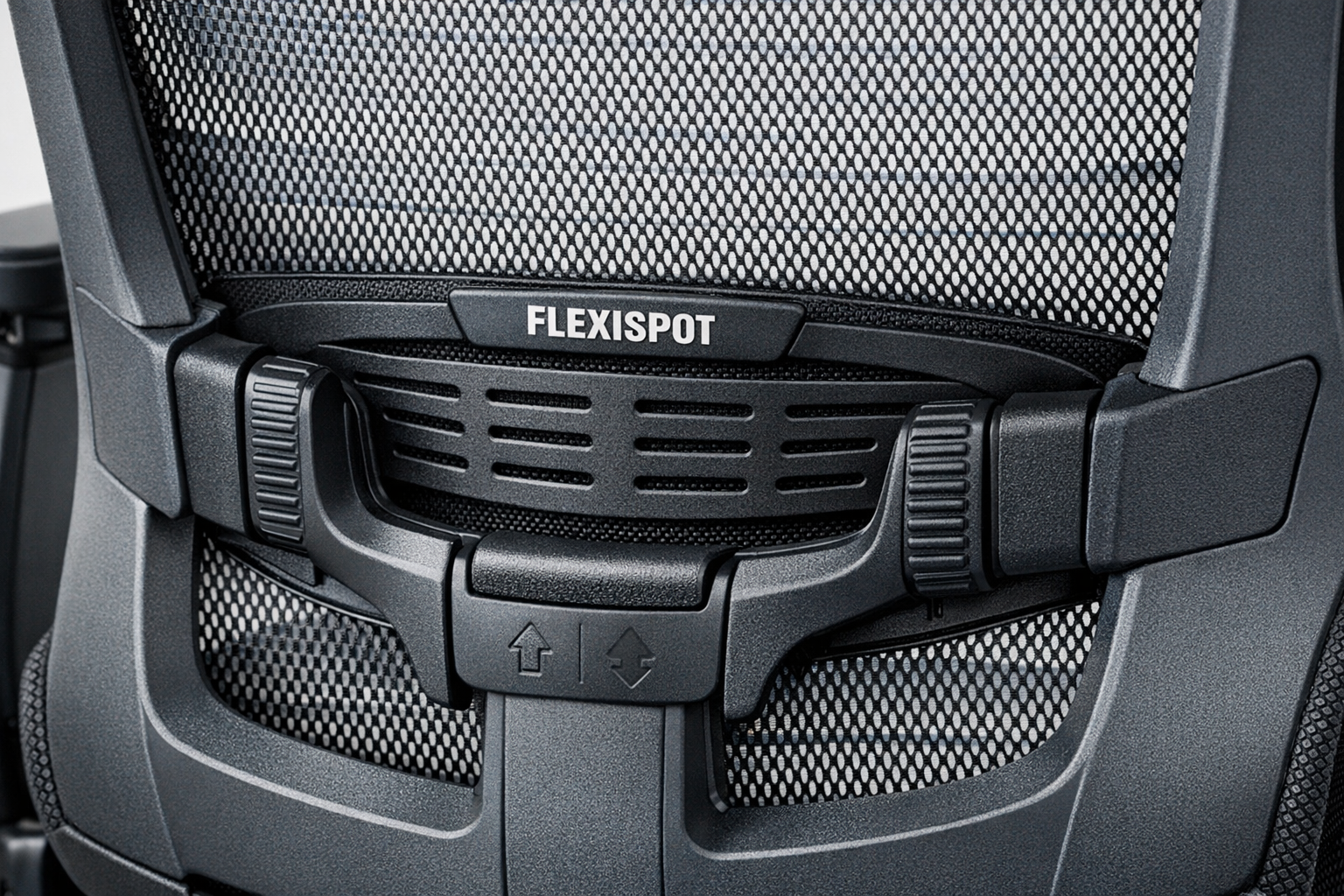 FLEXISPOT Ergonomic Office Chair close-up detail of FLEXISPOT chair mesh back support and lumbar system