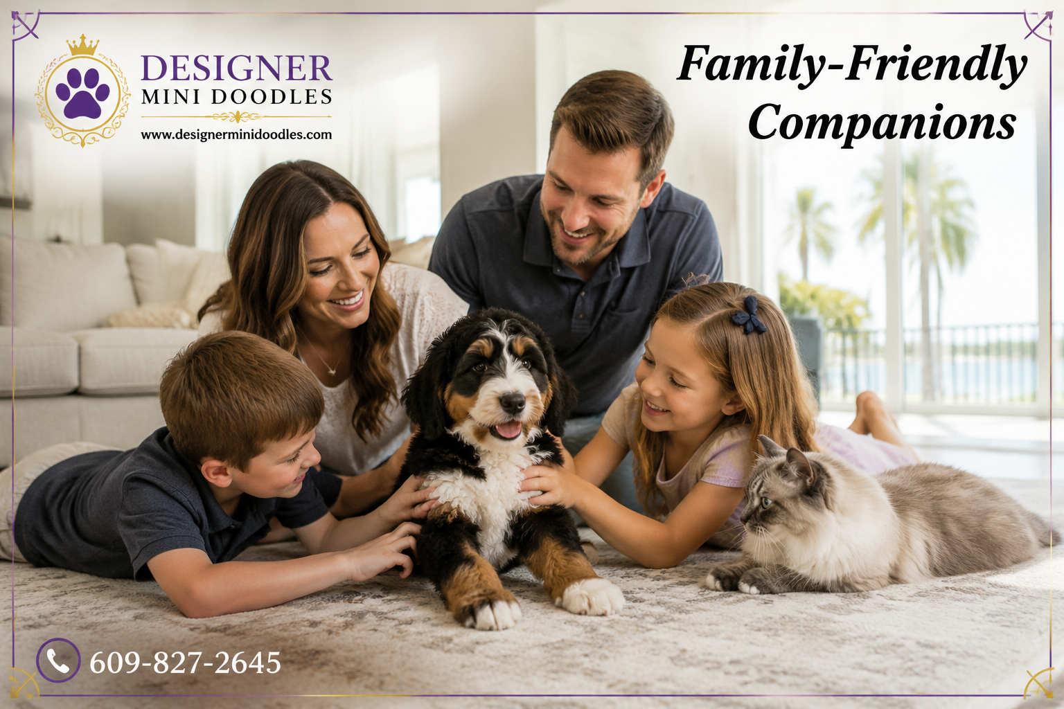 Are Mini Bernedoodles Good With Kids and Other Pets?