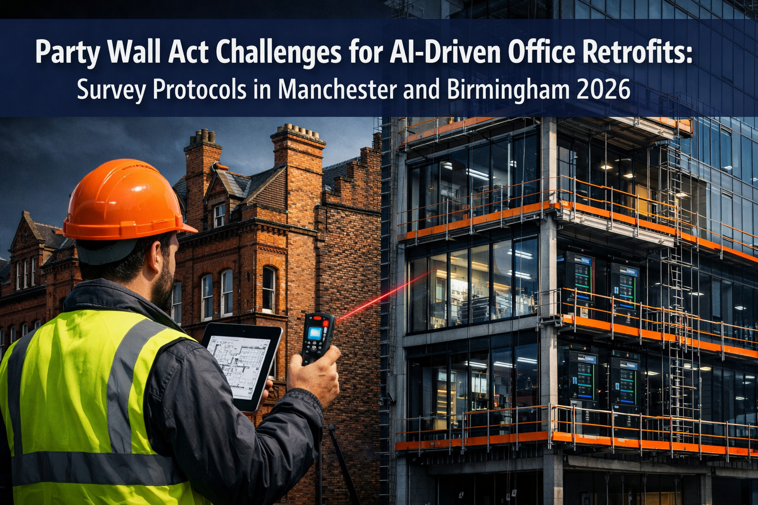 Professional () hero image with 'Party Wall Act Challenges for AI-Driven Office Retrofits: Survey Protocols in Manchester
