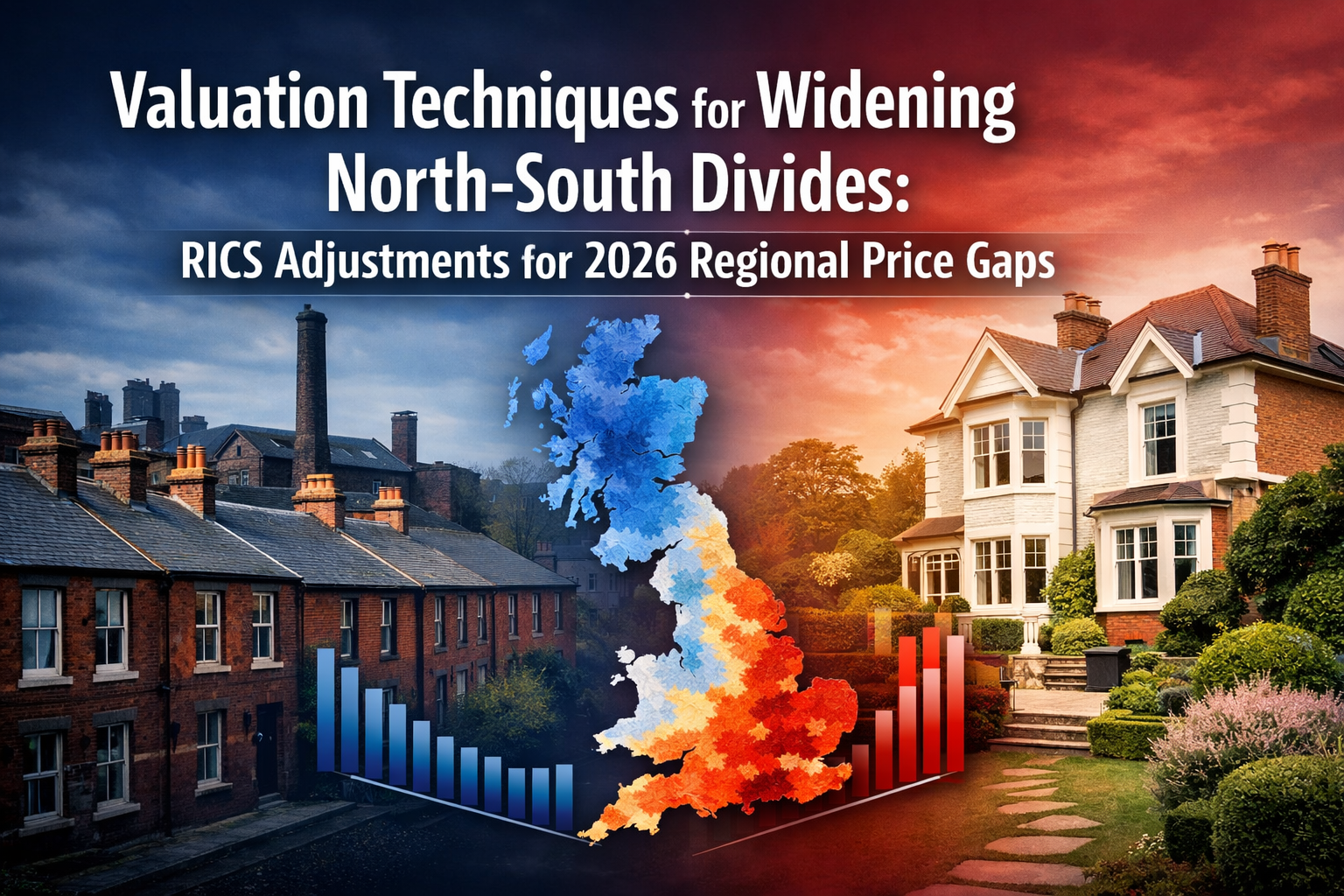 Professional () hero image featuring 'Valuation Techniques for Widening North-South Divides: RICS Adjustments for 2026