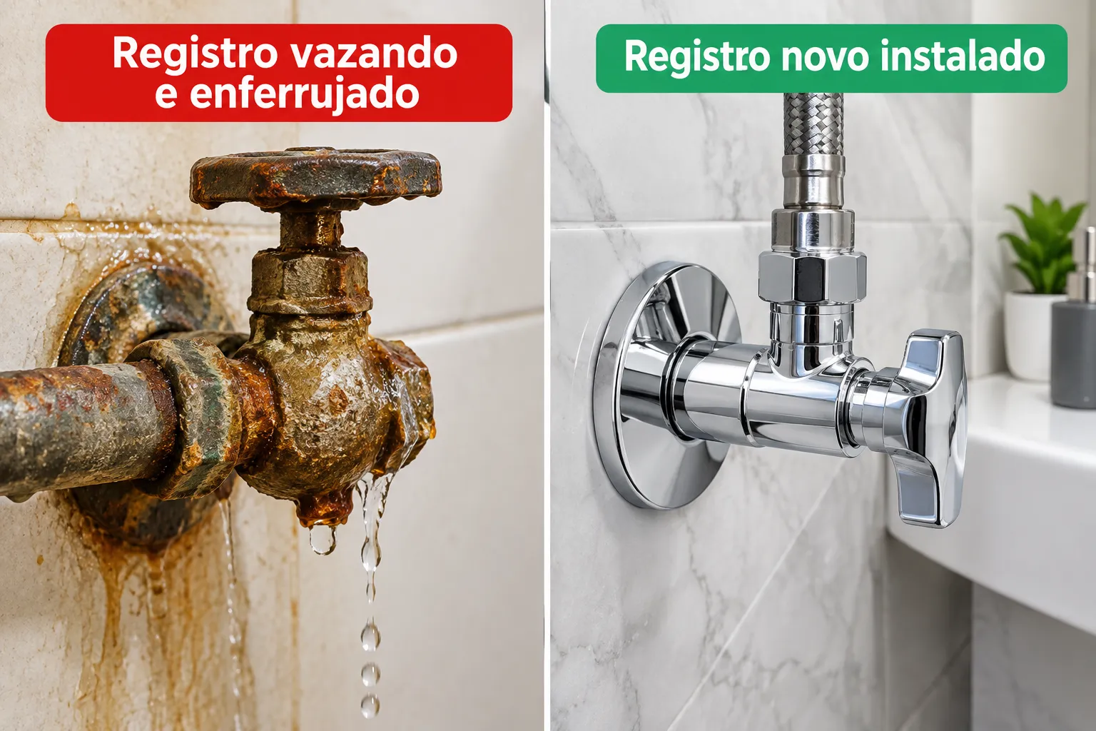 Quanto um encanador cobra para trocar registro de água