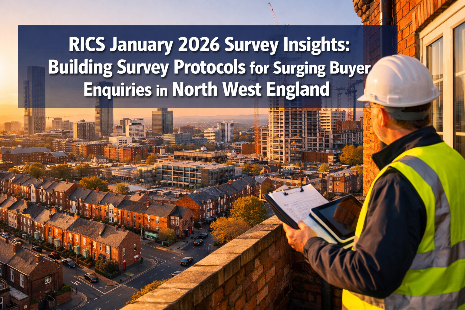 Professional () editorial hero image with 'RICS January 2026 Survey Insights: Building Survey Protocols for Surging Buyer