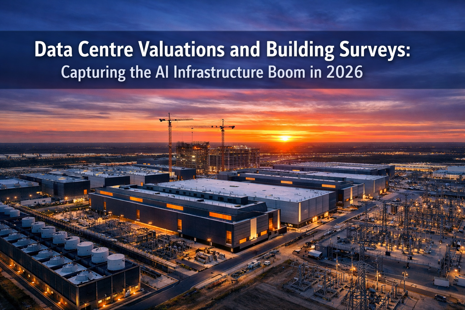 Professional () hero image with : 'Data Centre Valuations and Building Surveys: Capturing the AI Infrastructure Boom in