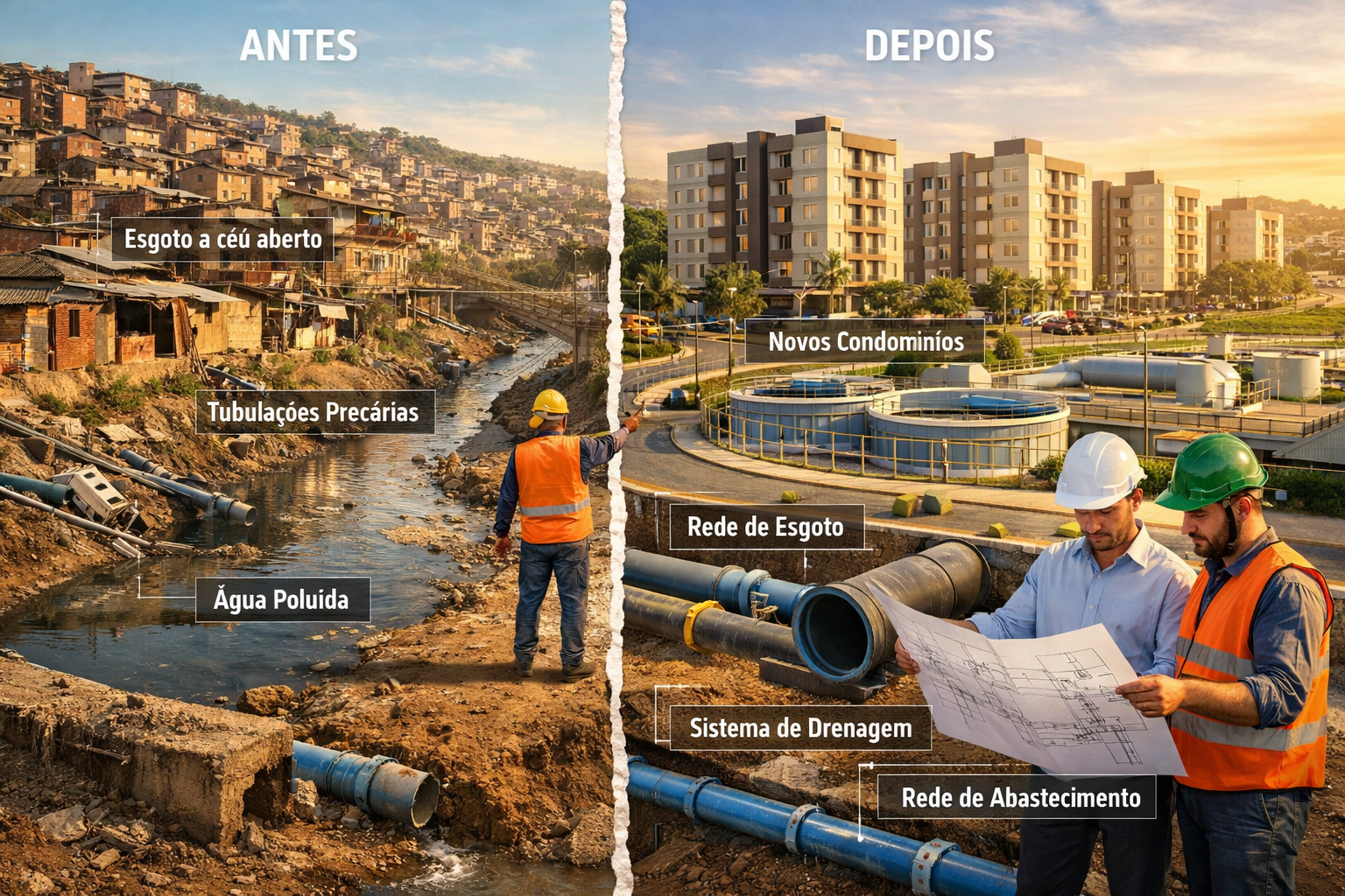 () architectural visualization showing modern mid-rise multi-family residential development in Brazilian underserved