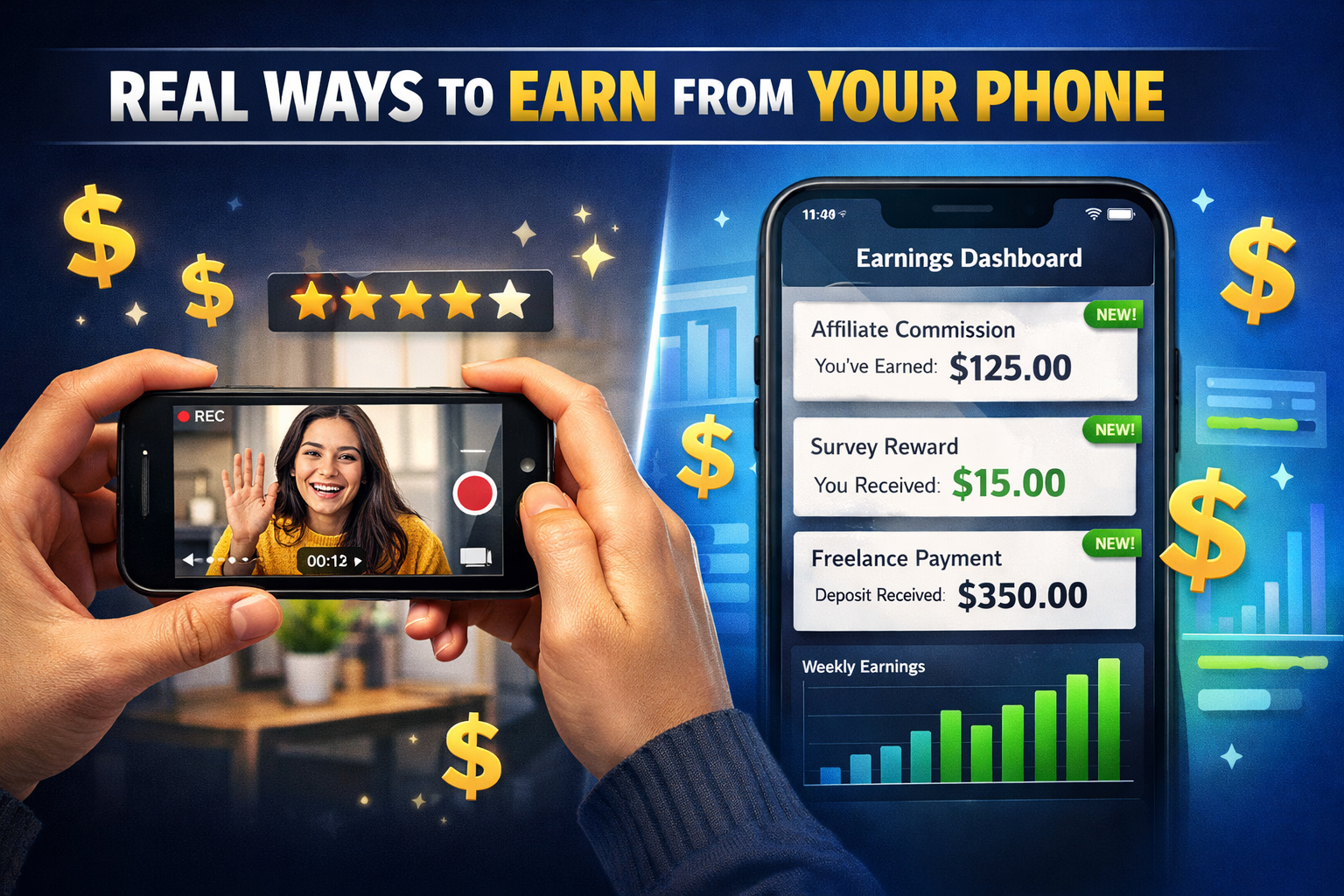 Detailed () editorial photo-realistic illustration showing a split-scene composition: on the left, a person holding a