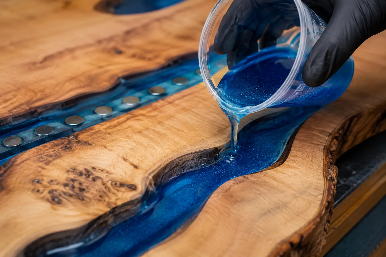 Finishing and Mounting Your Modern Kitchen Woodcraft with Resin Casting and Hidden Magnets