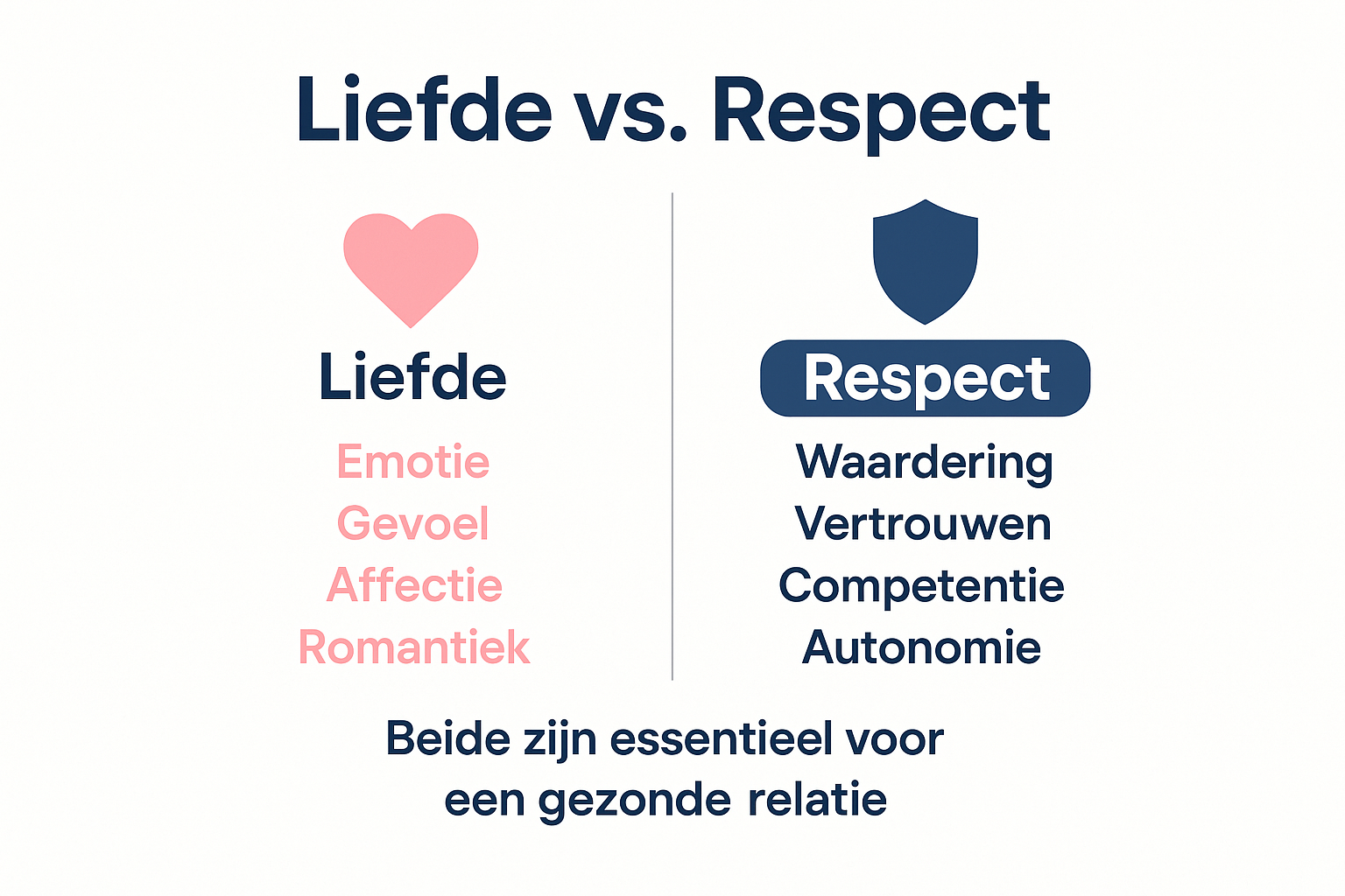 Professional landscape infographic (1536x1024) for section "De Psychologie Achter Waarom Mannen Respect Boven Liefde Verkiezen". Type: Split