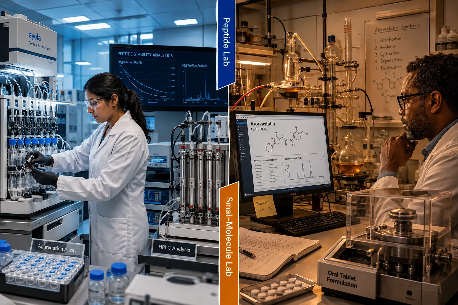 How Peptide Programs Reshape Lab Infrastructure Compared With Prednisone and Atorvastatin