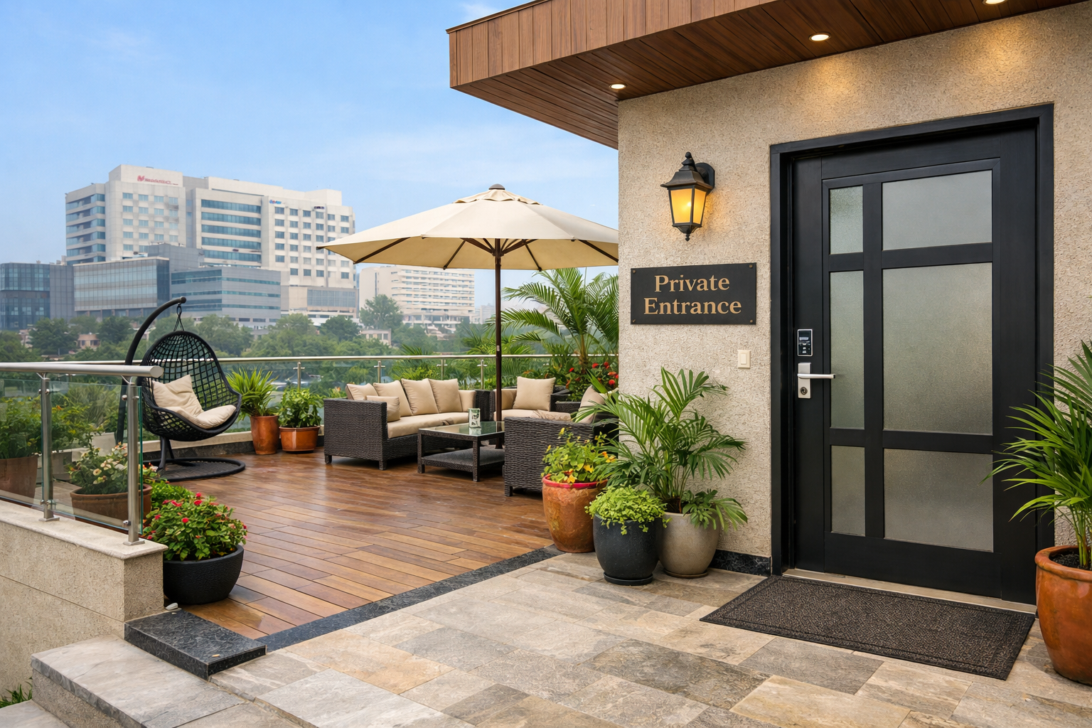 Detailed () image showcasing the exterior and private entrance of the recommended Airbnb