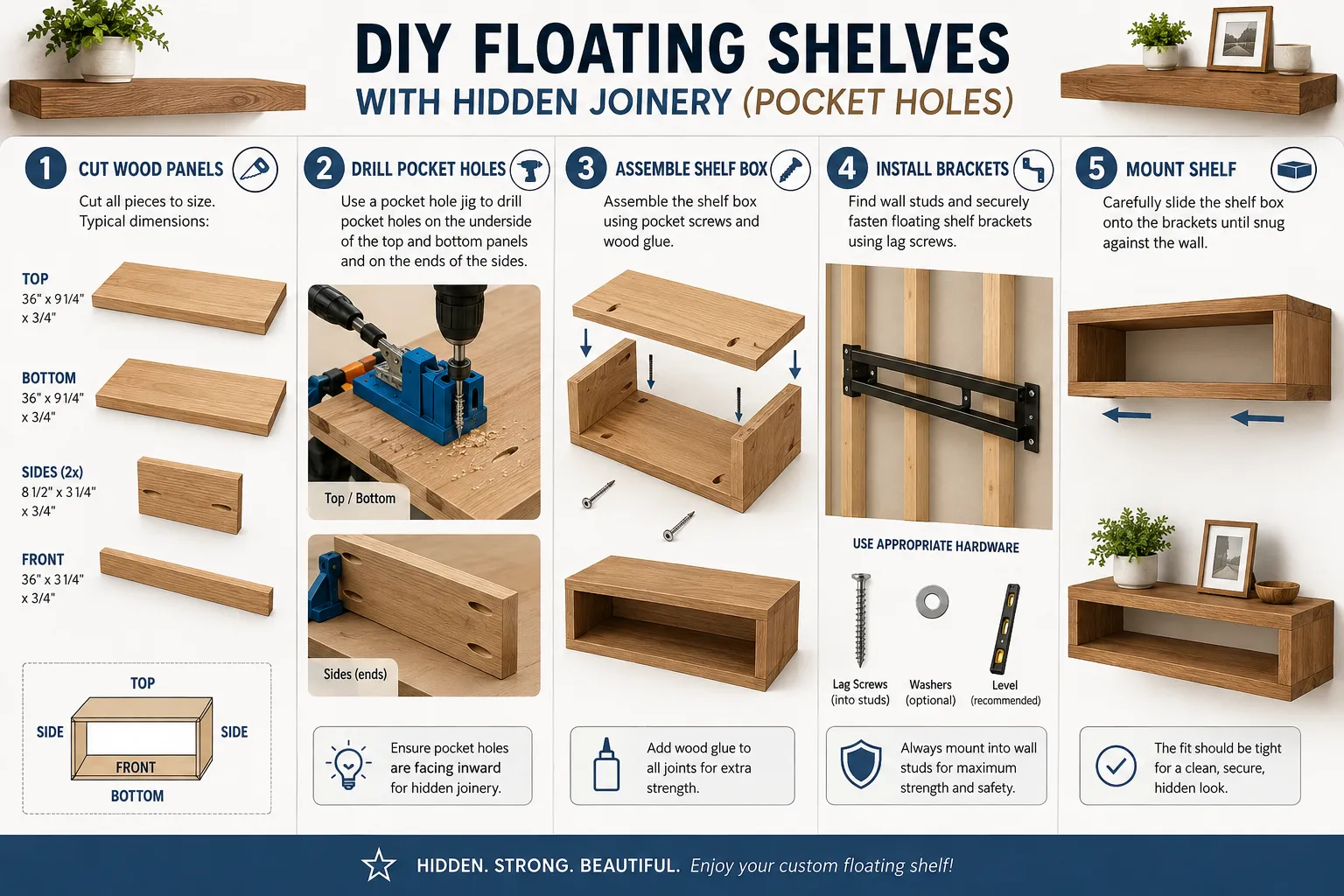 Step-by-Step Guide to Constructing DIY Floating Shelves with Hidden Joinery