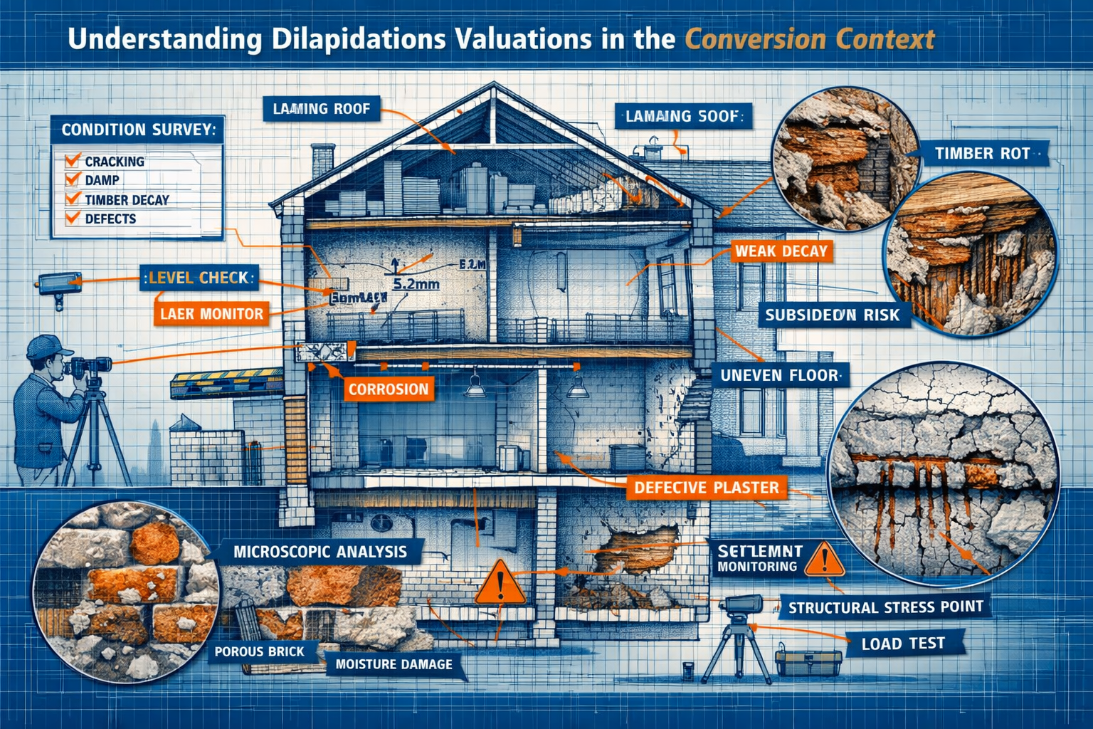 Detailed architectural visualization exploring 'Understanding Dilapidations Valuations in the Conversion Context'.