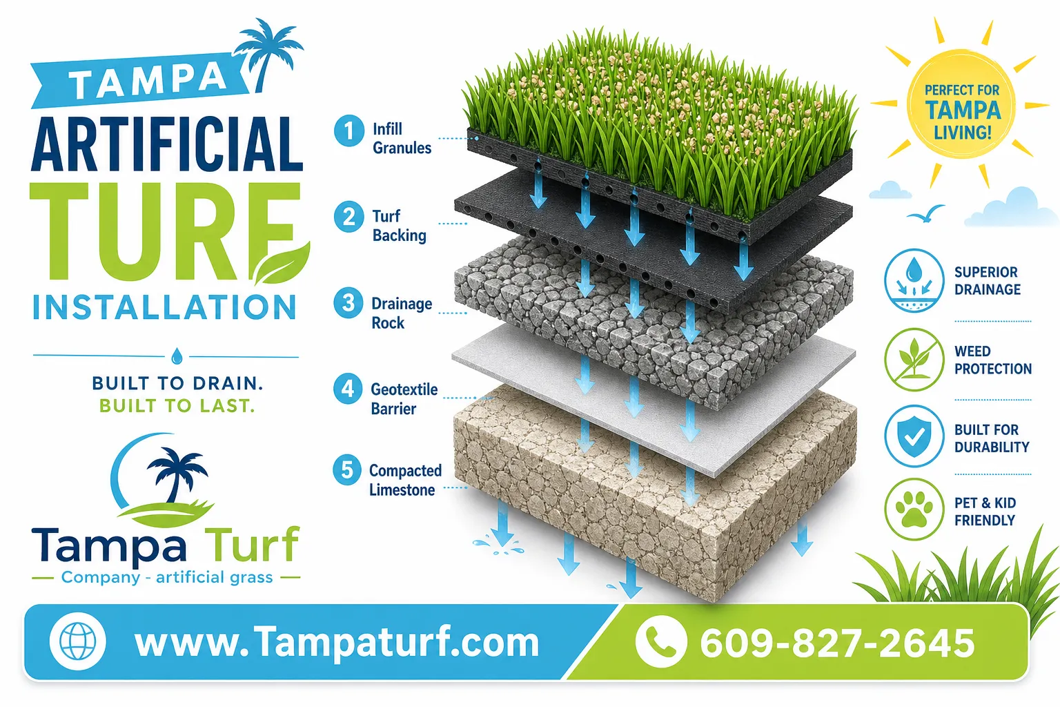 What does the artificial turf installation process in Tampa look like?