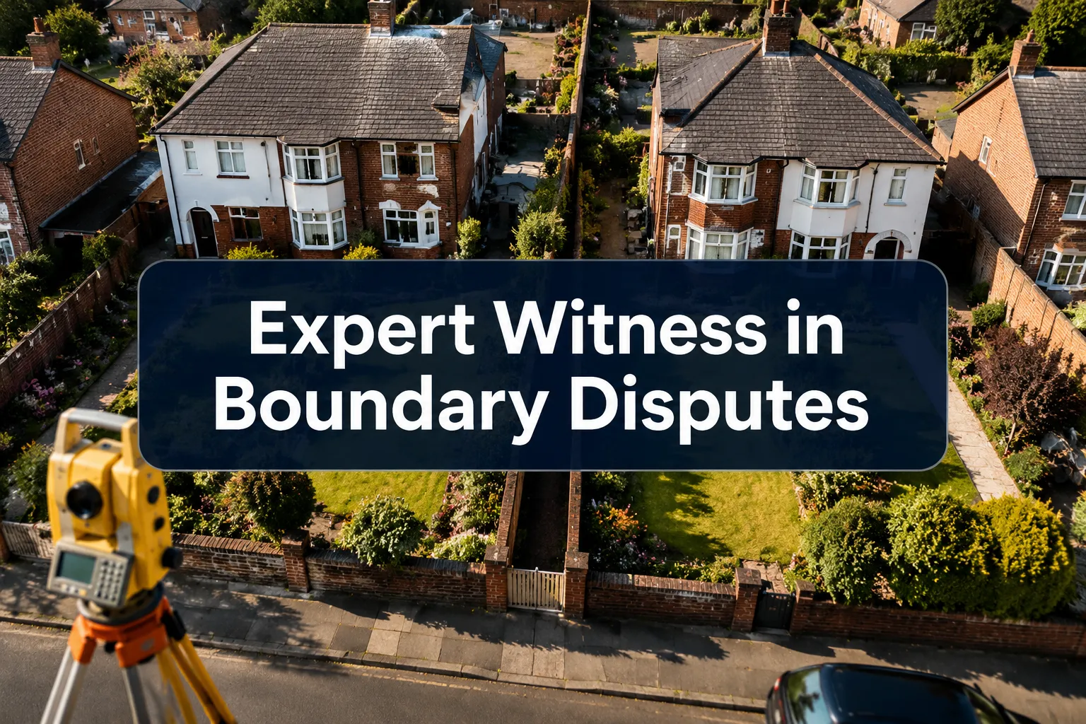 Professional () hero image with (≤42 chars): 'Expert Witness in Boundary Disputes' in crisp white on a deep navy