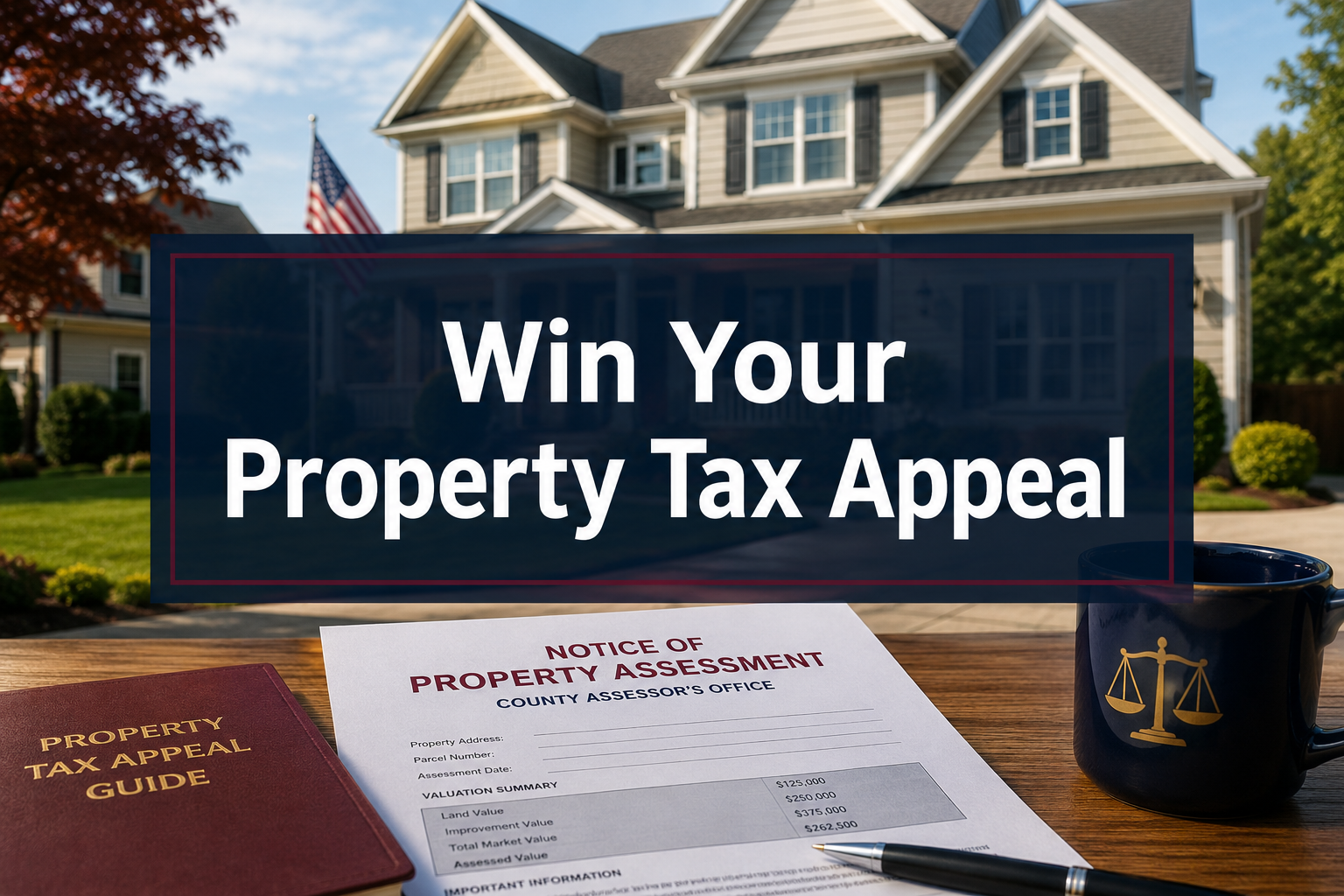 Homeowner organizing comparable sales documents for a property tax appeal hearing