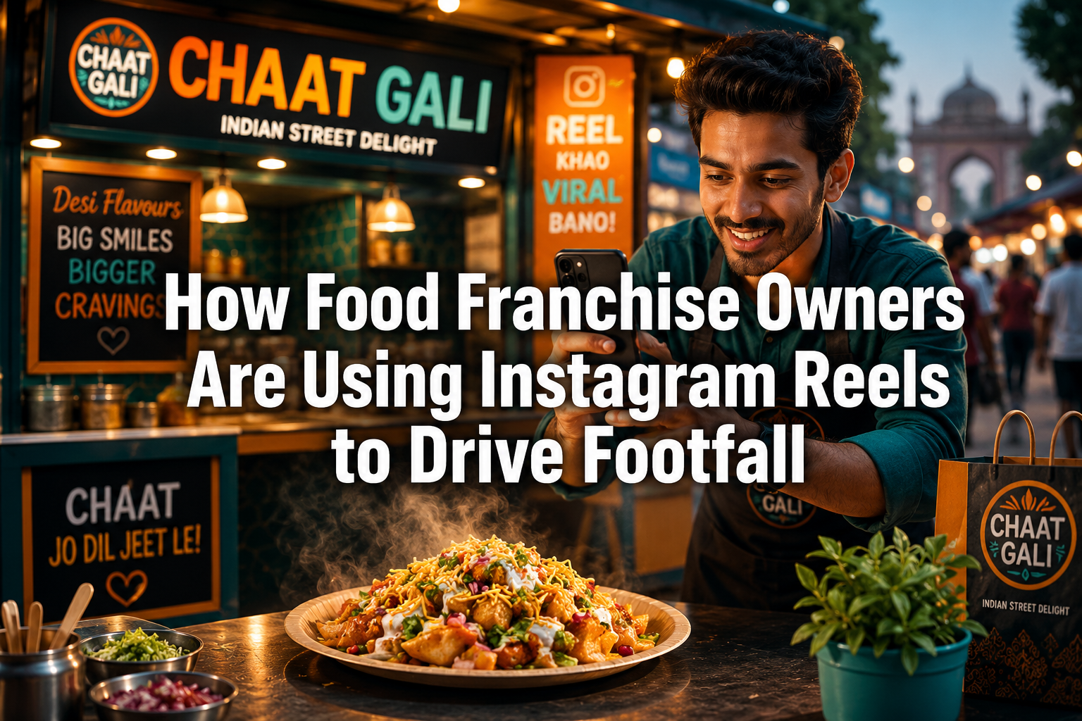 Professional () hero image featuring 'How Food Franchise Owners Are Using Instagram Reels to Drive Footfall' in extra large
