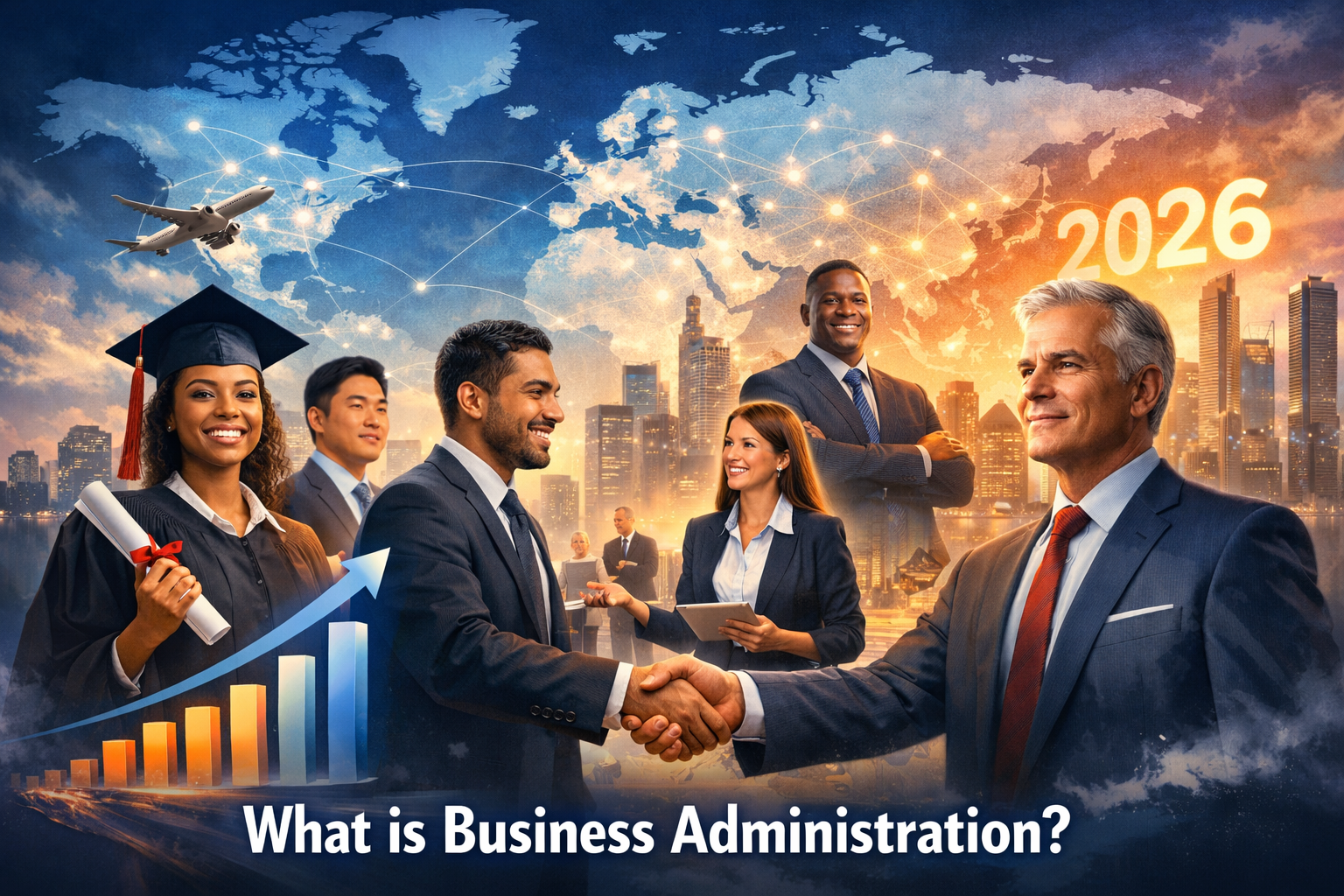 A dynamic visual showing a diverse group of professionals in various stages of their career, from recent graduates to experienced executives