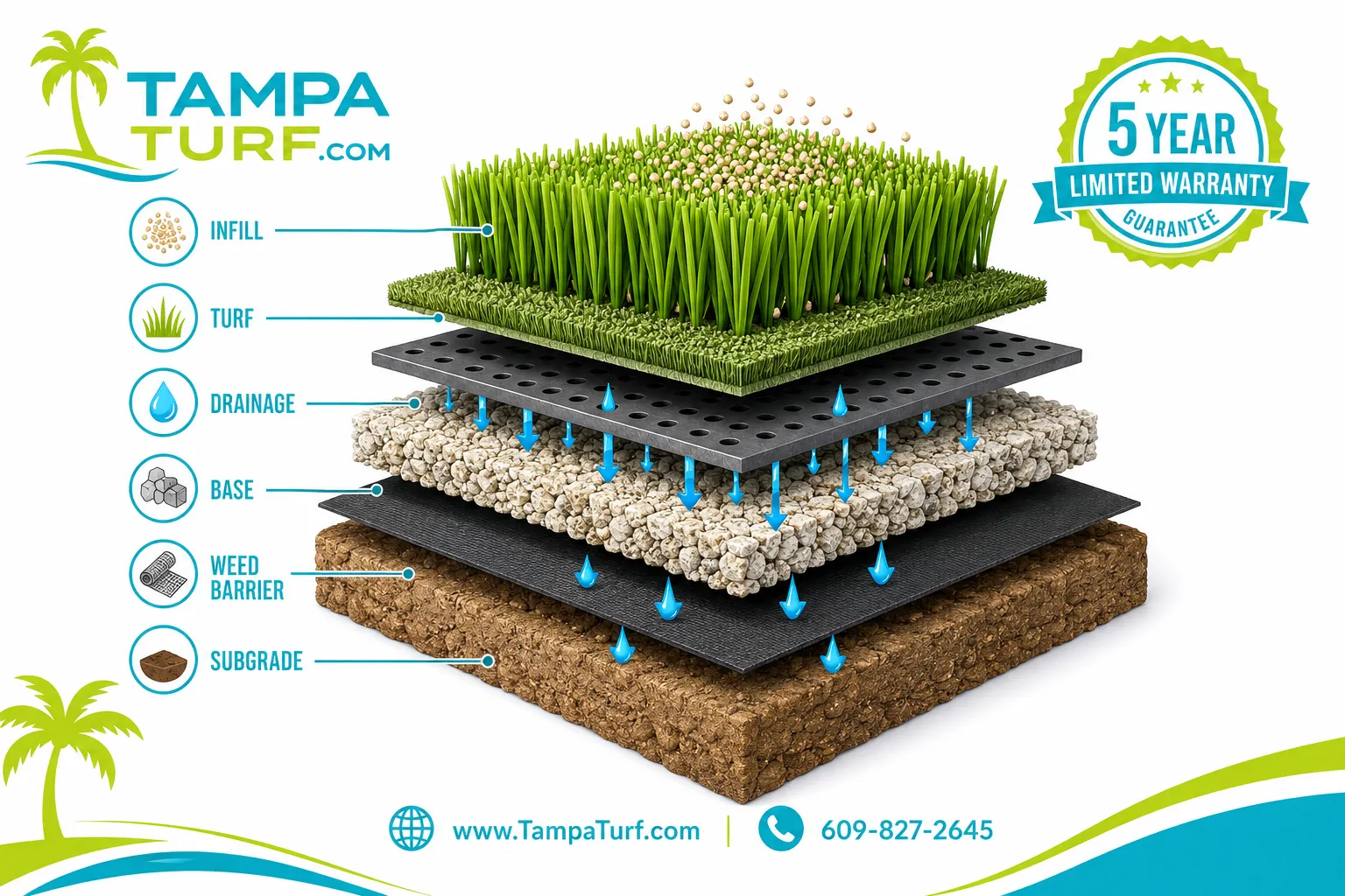 How do you prepare the ground for artificial turf installation?