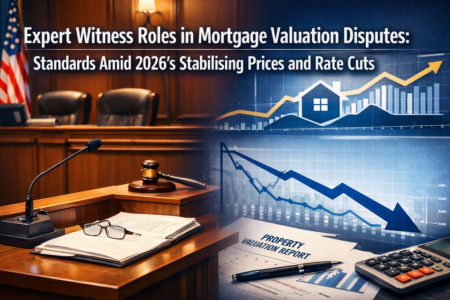Professional () hero image with 'Expert Witness Roles in Mortgage Valuation Disputes: Standards Amid 2026's Stabilising