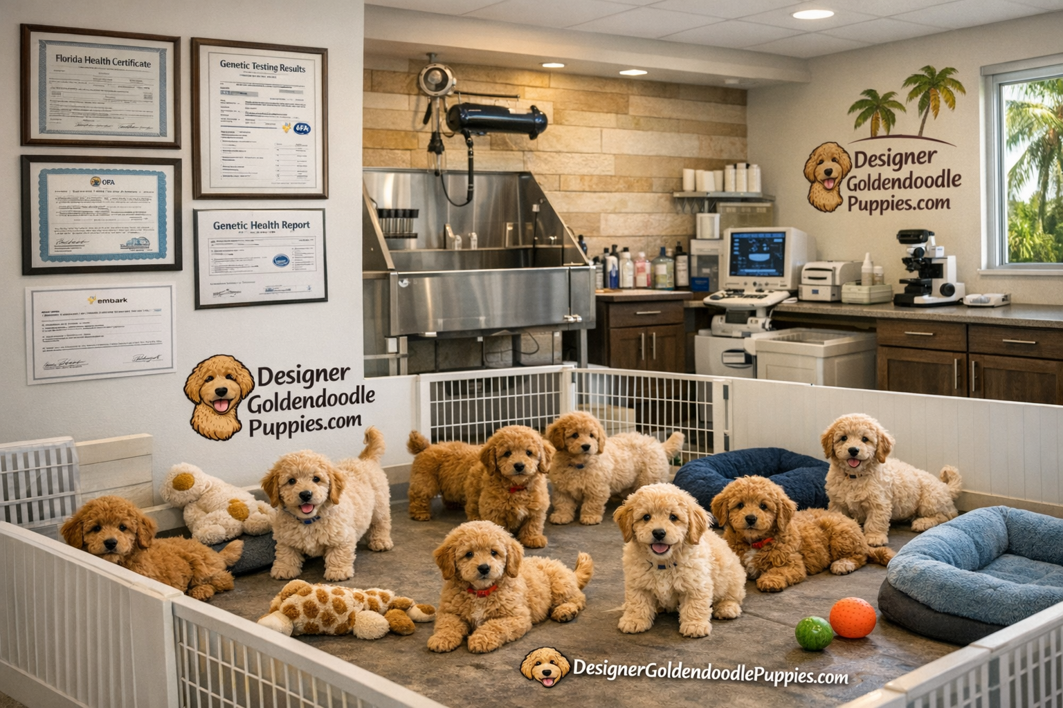 use keyphrases / topics as alt text do not use big paragraphs. Put logo of designergoldendoodlepuppies.com in images as possible where possi