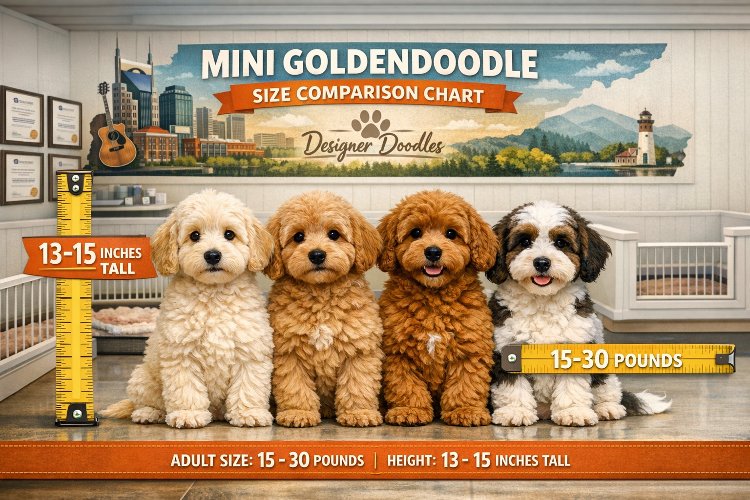 Mini Goldendoodle size chart