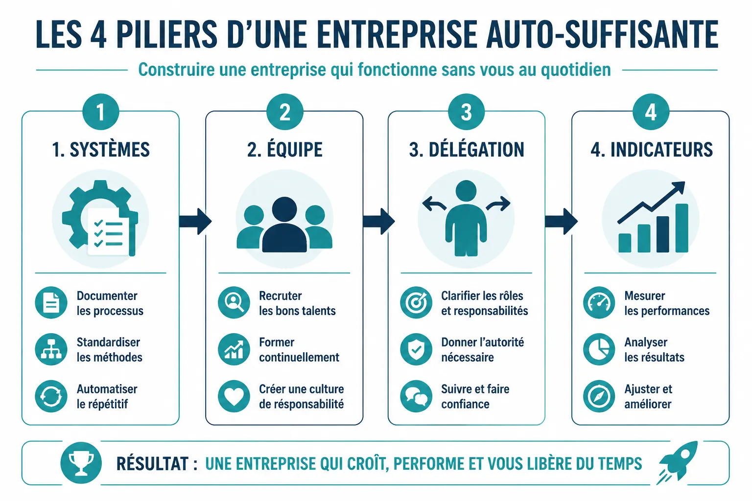 Quels systèmes mettre en place pour que l'entreprise tourne sans vous