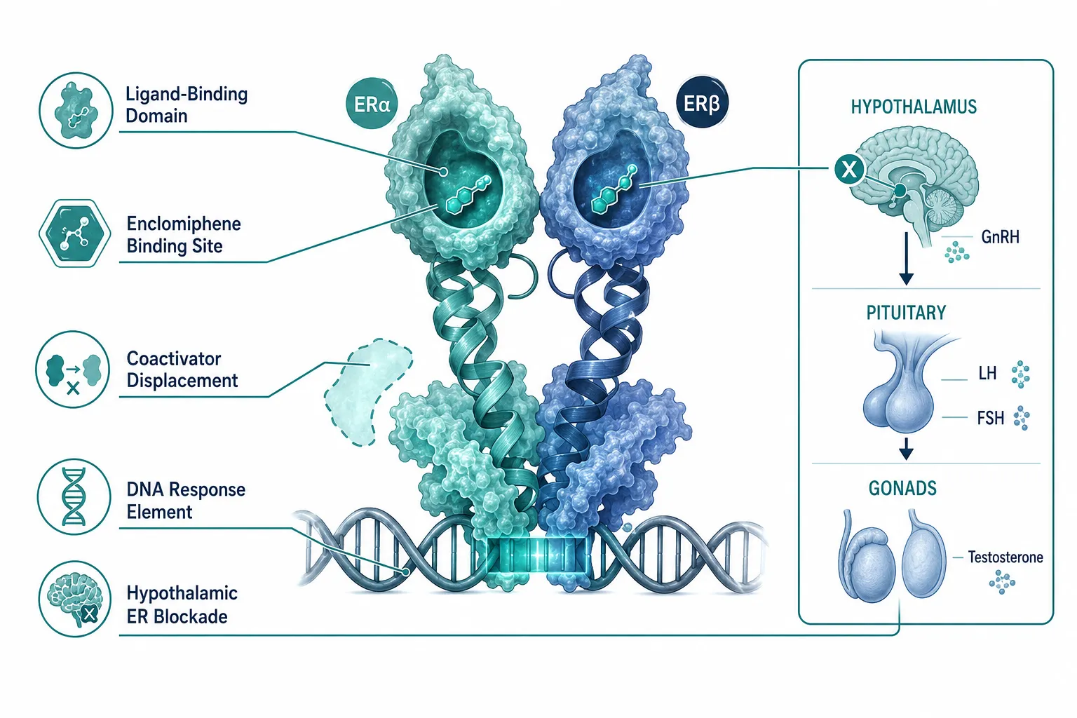How Enclomiphene Targets Estrogen Receptors