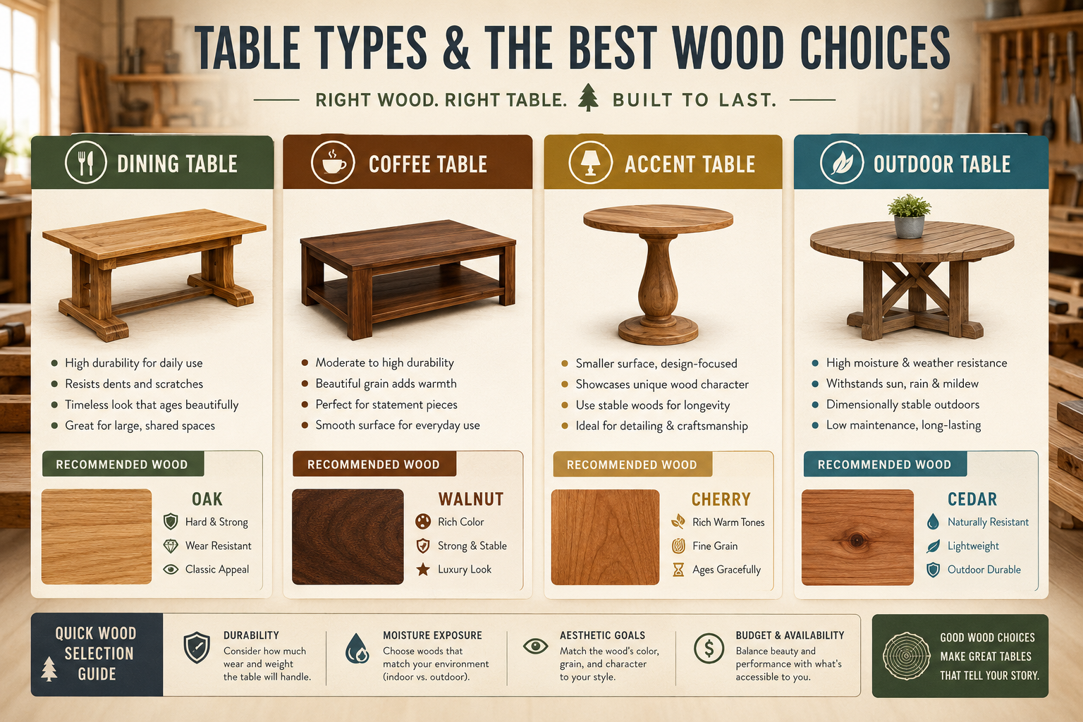 Matching Wood Properties to Table Requirements