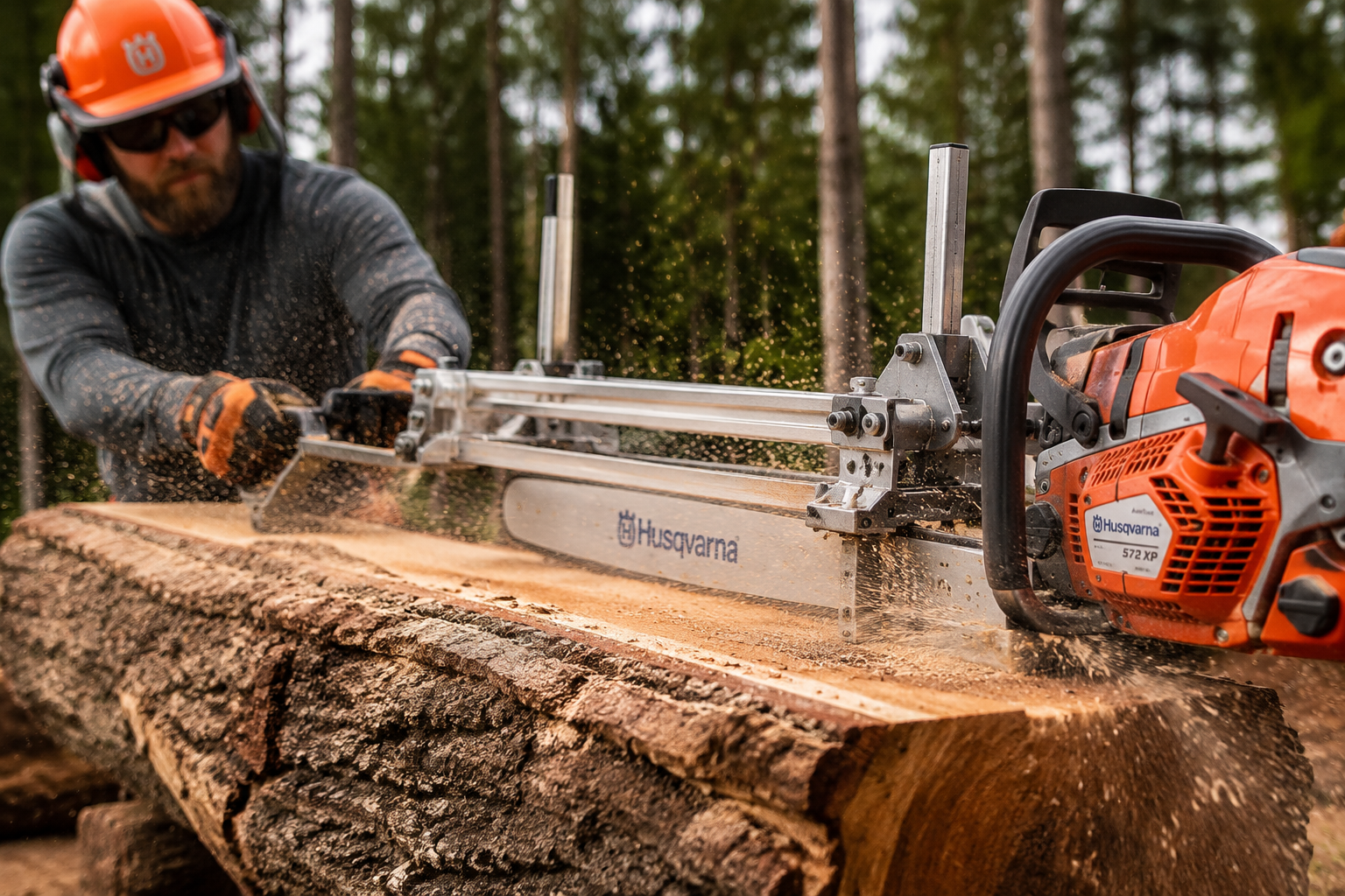 The Power of Husqvarna for Initial Log Processing and Milling