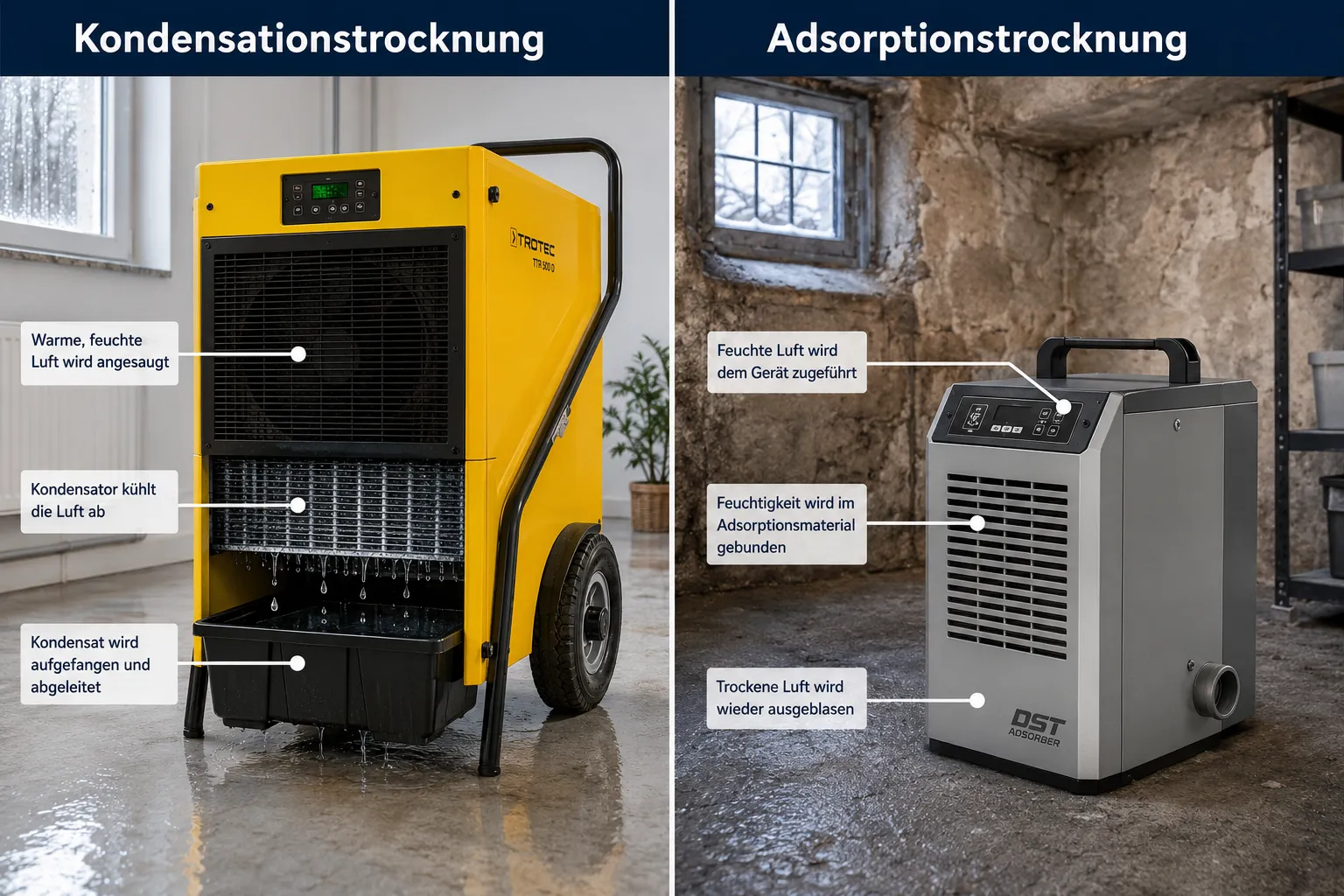 Verfahren und Techniken der Bautrocknung im Vergleich