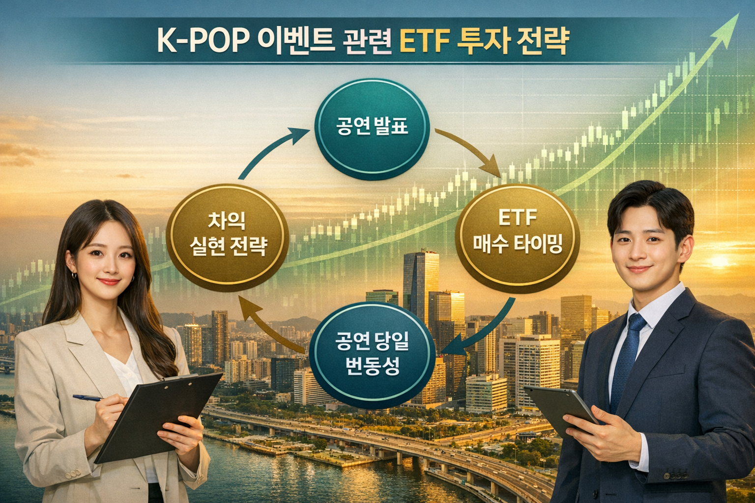 () investor strategy decision flowchart infographic with Korean text labels show