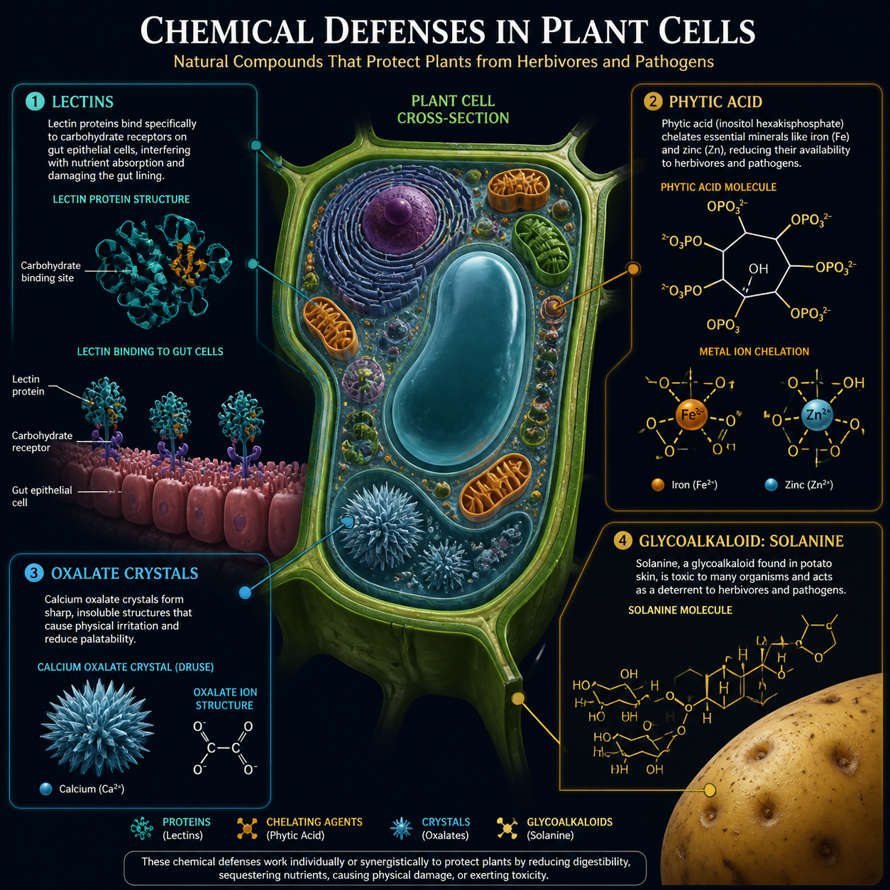 Plant defense chemicals diagram