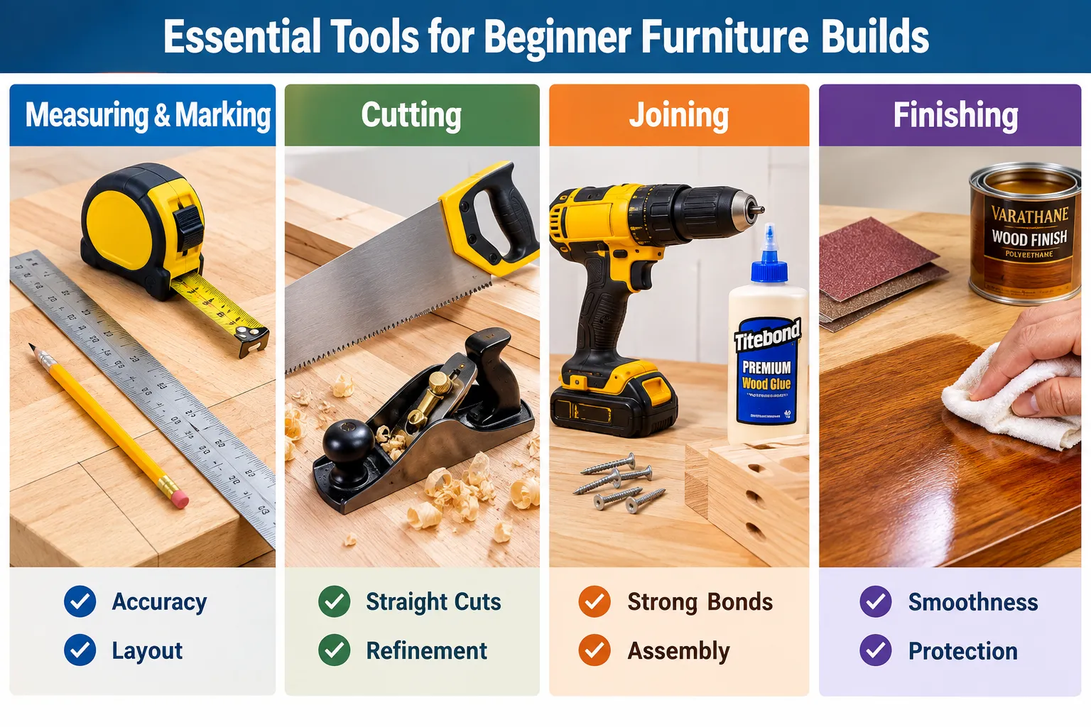 Essential Tools and Materials for Your First-Furniture Builds for Total Beginners